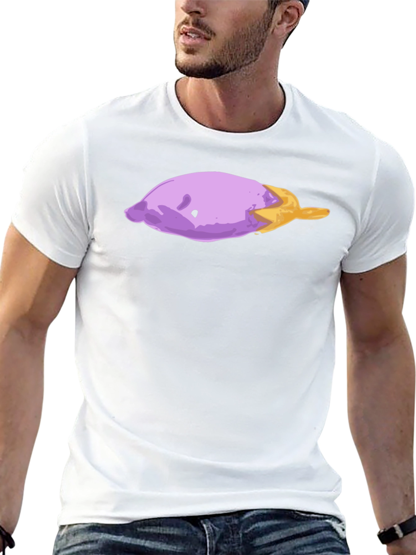 Eggplant Art Graphic T-Shirt - Casual Black Tee - 13
