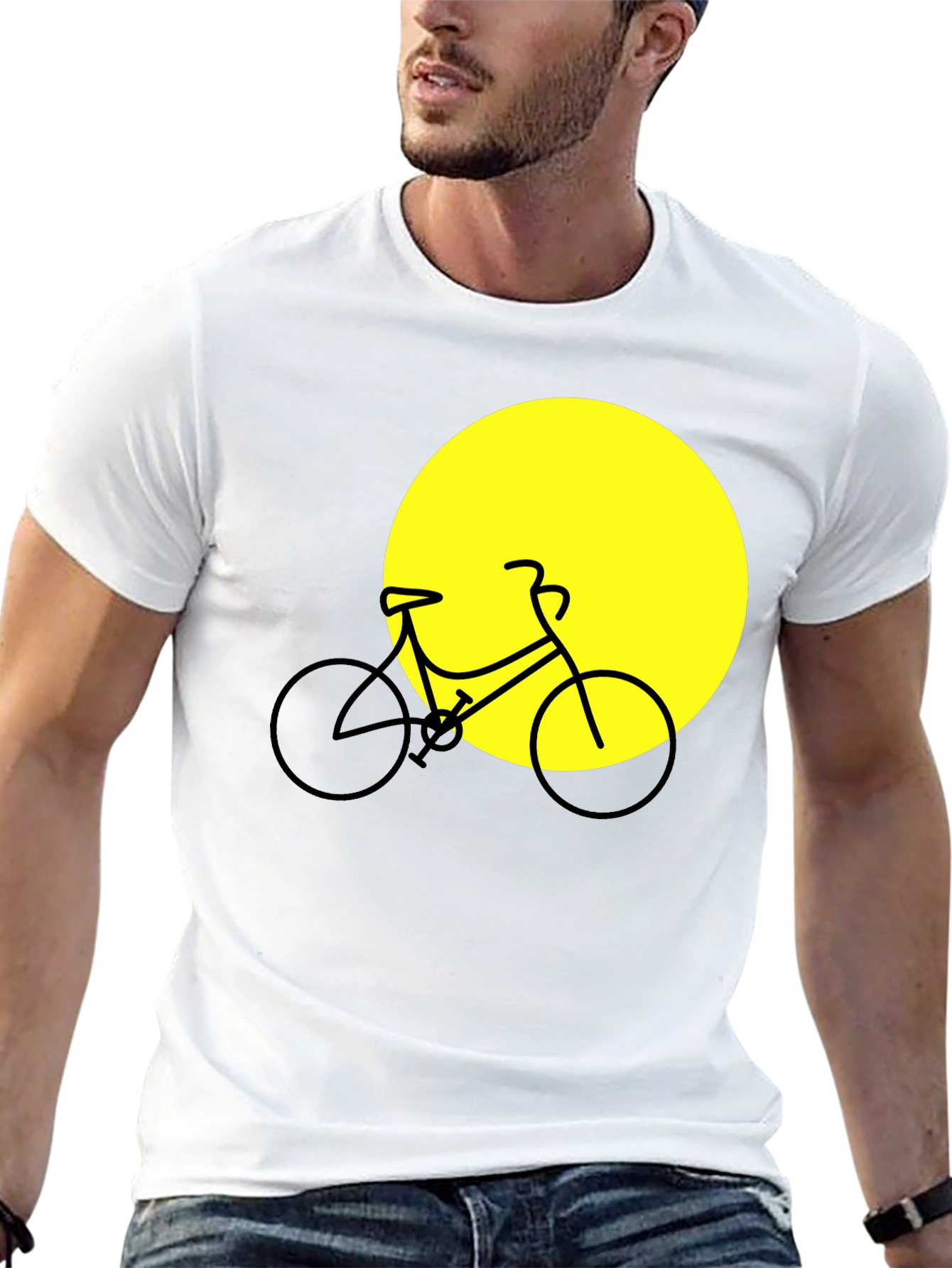 Black Bike Silhouette Graphic Tee - Black Cotton Blend view 13