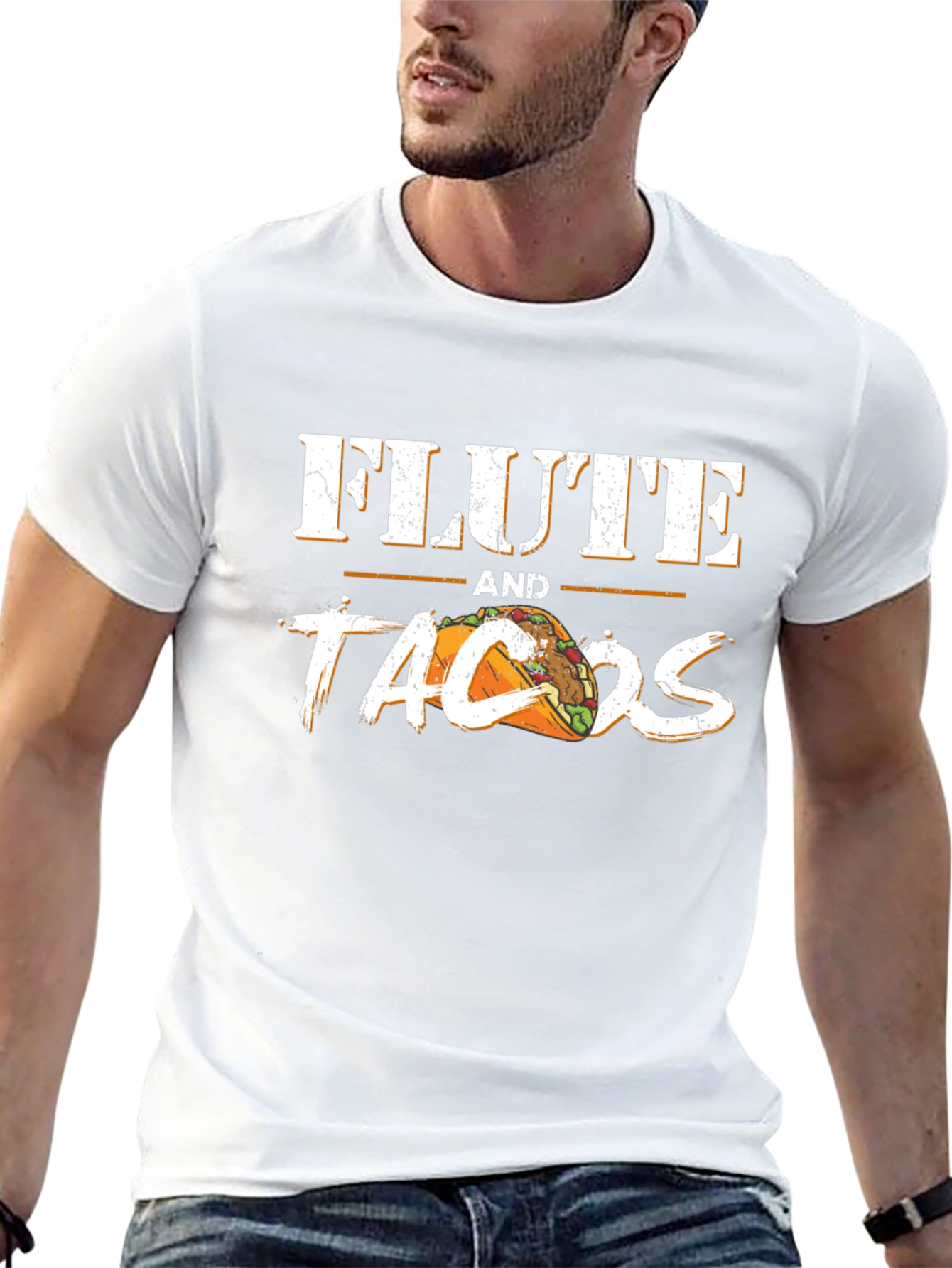 Black Flute and Tacos Black Graphic Tee view 13