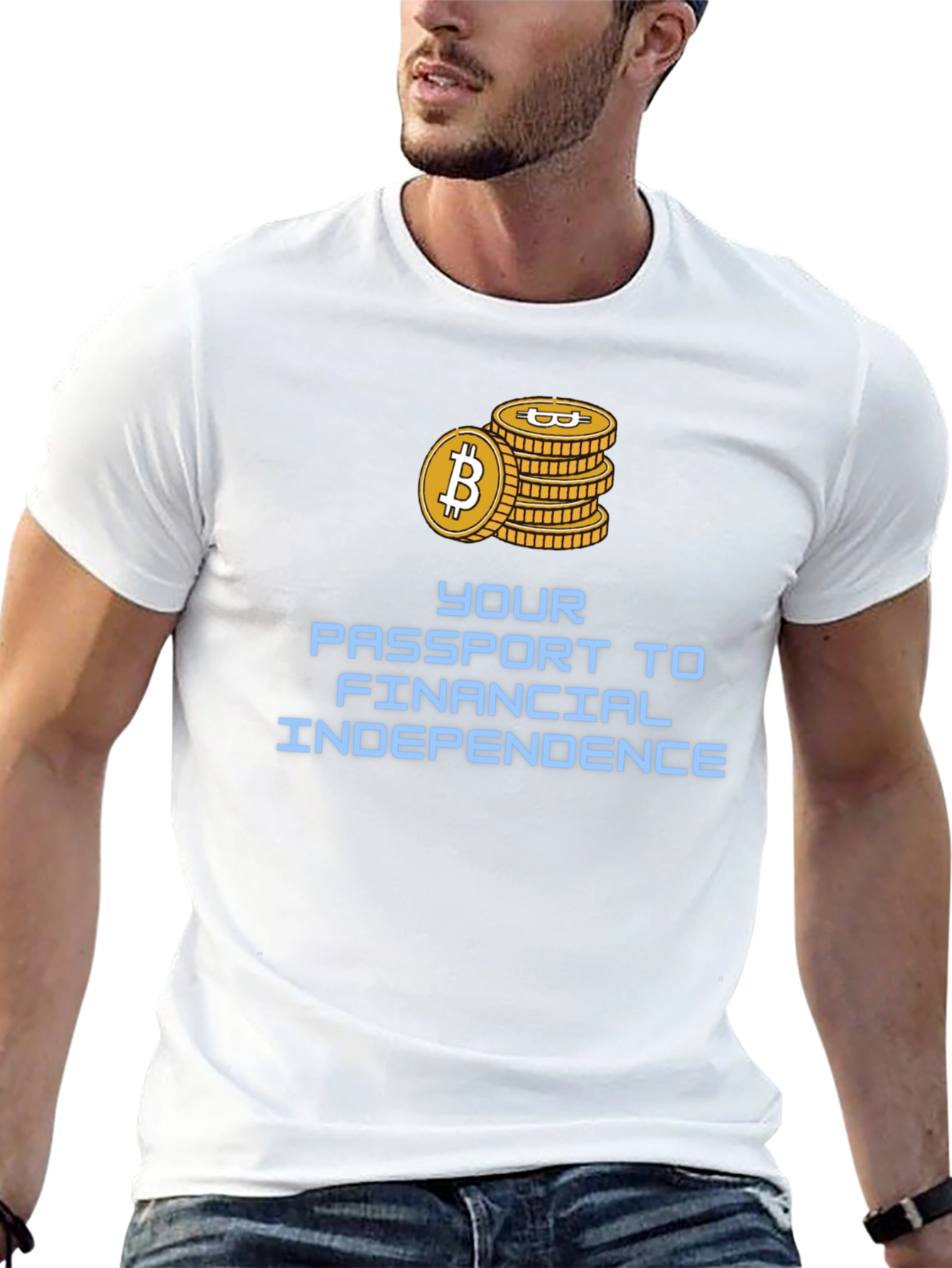 Black Bitcoin Financial Independence T-Shirt view 13