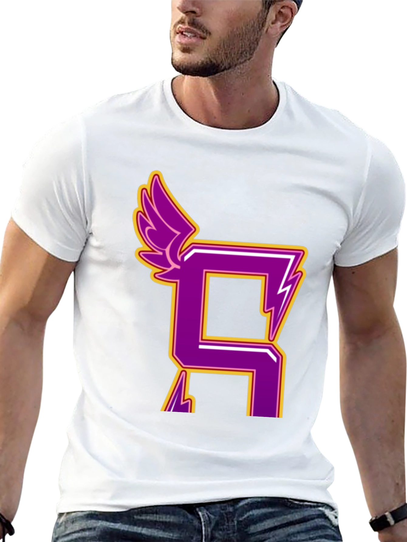 Black Winged Letter Graphic Tee - Unisex view 13