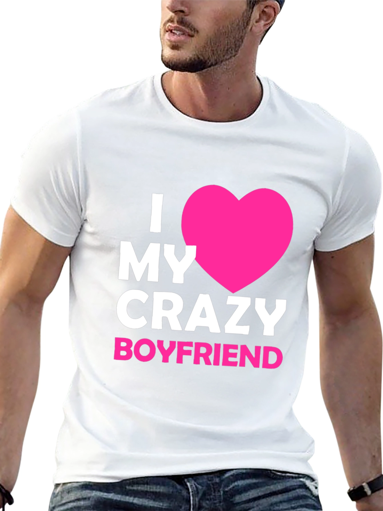 Black I Love My Crazy Boyfriend - Graphic Tee view 13