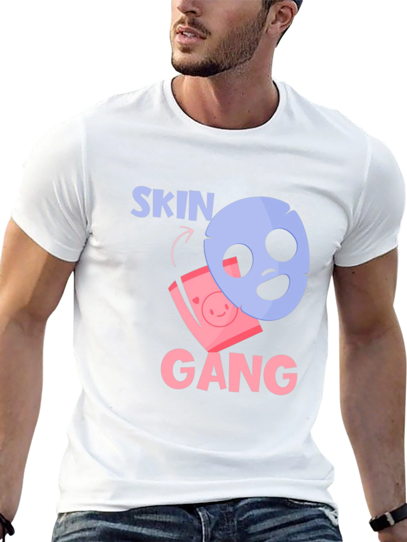 Black Skin Gang T-Shirt - Funny Beauty Mask Tee view 13