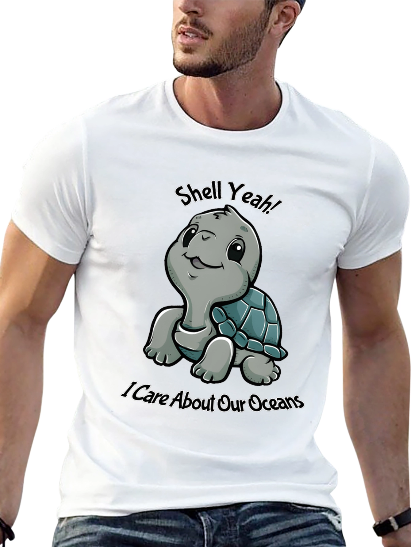 Black Shell Yeah! Ocean Conservation Graphic T-Shirt view 13