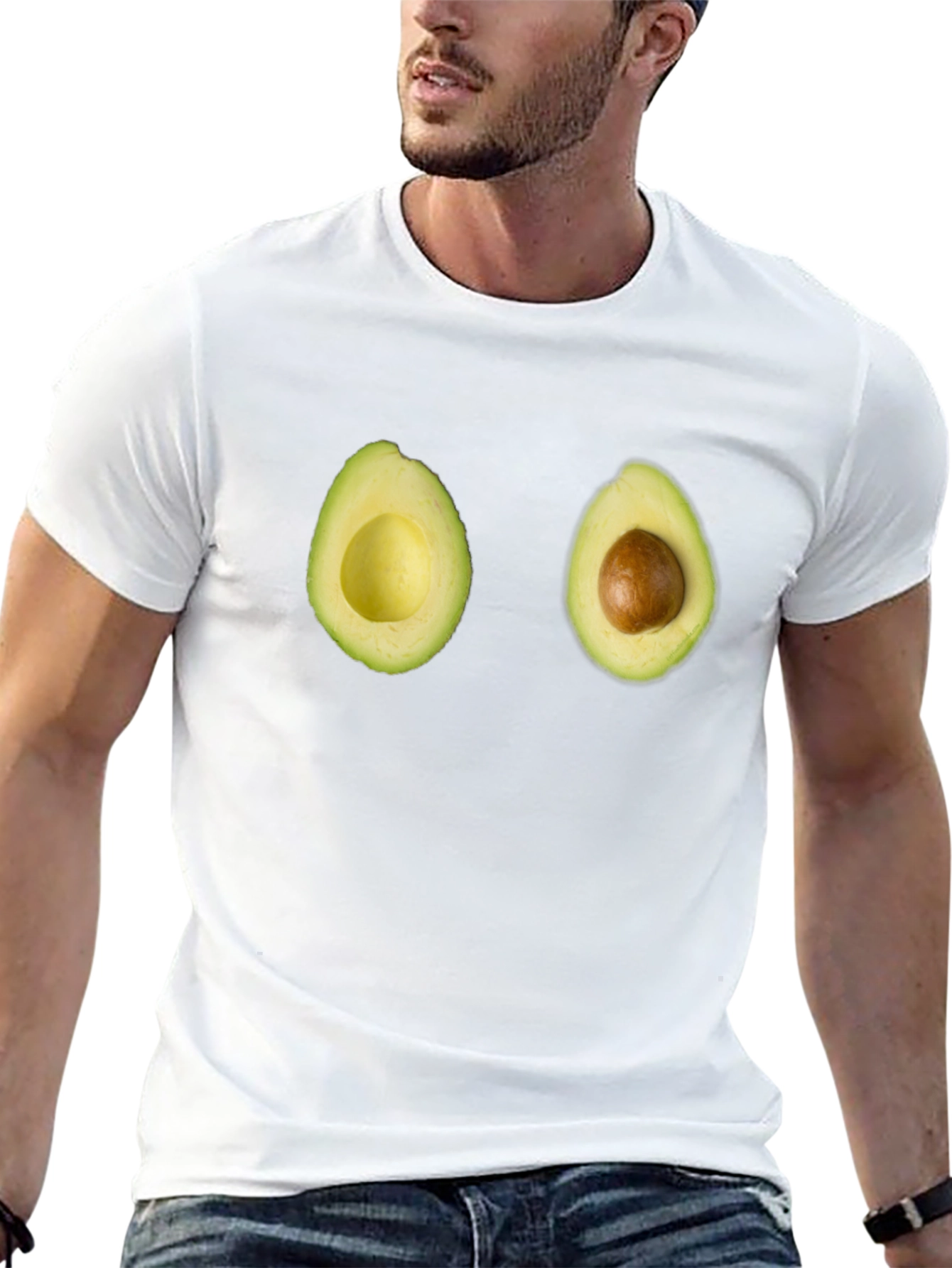 Black Avocado Halves Graphic Tee - Fun & Unique Design view 13