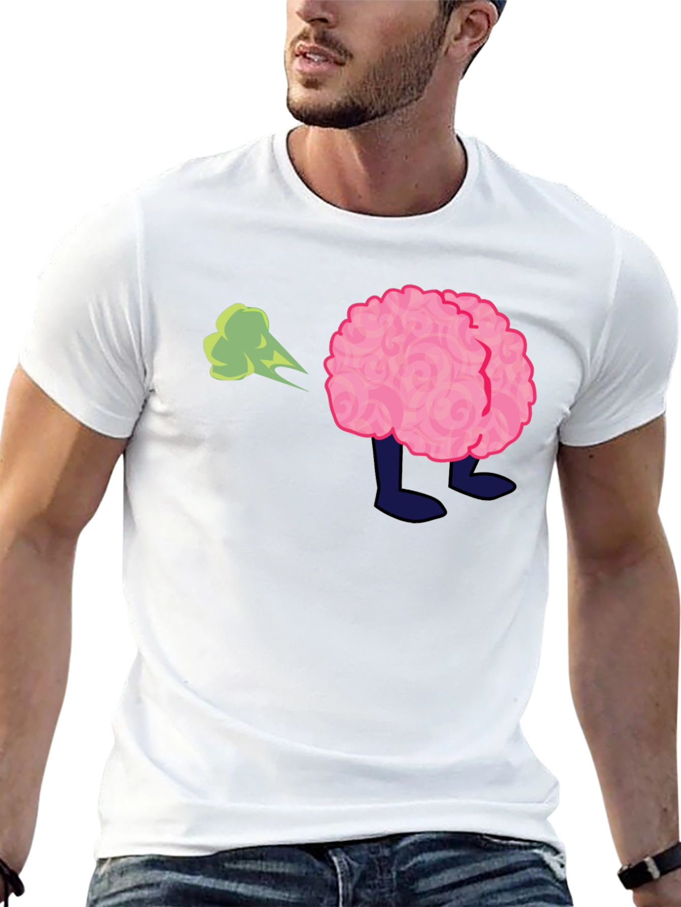 Black Funny Brain Fart T-Shirt - Adult Humor Tee view 13