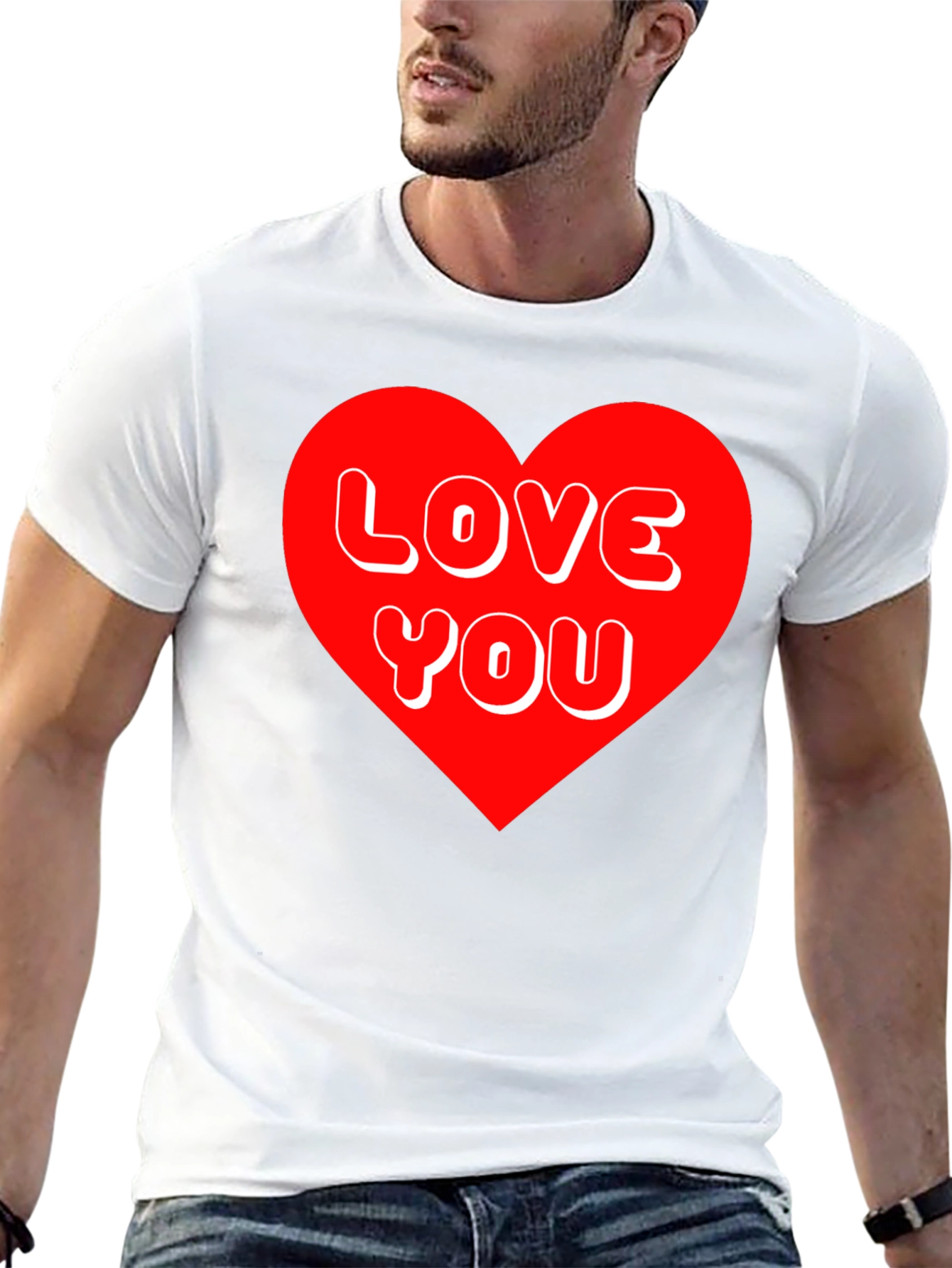 Black Love You Heart Graphic Tee - Black view 13