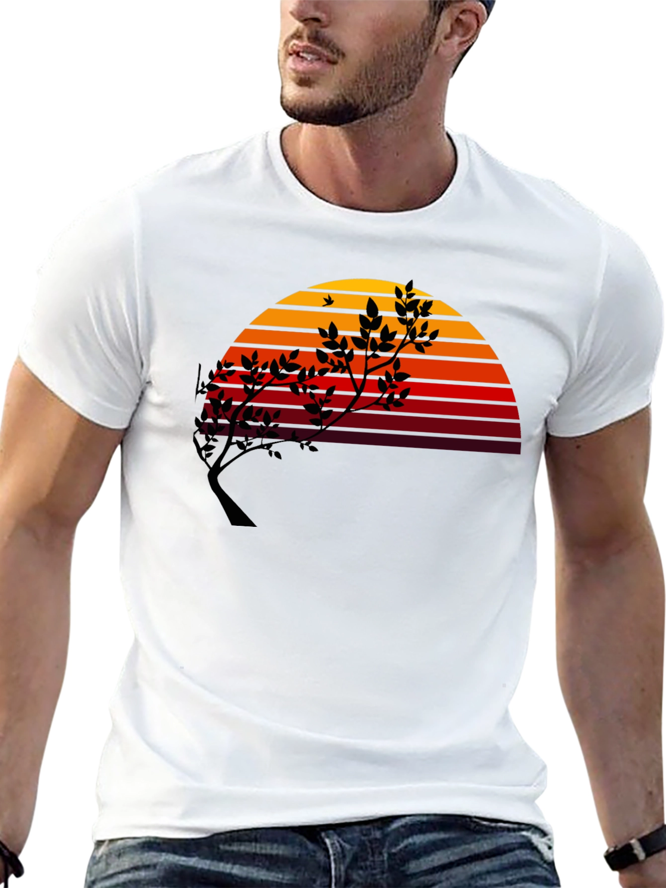 Black Sunset Tree Graphic Tee - Modern Stylish Comfort view 13