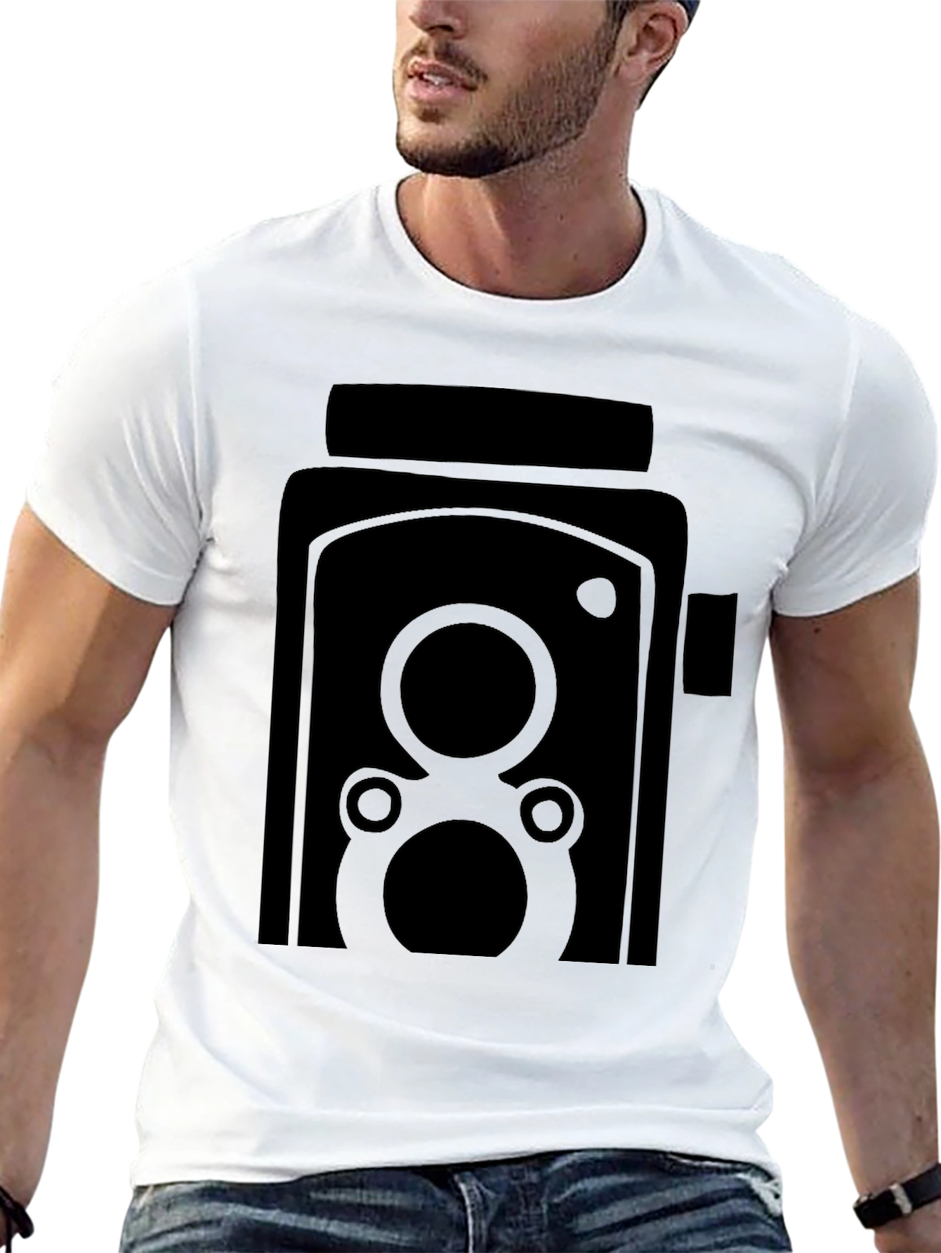 Black Vintage Camera Graphic Tee - Classic Style view 13