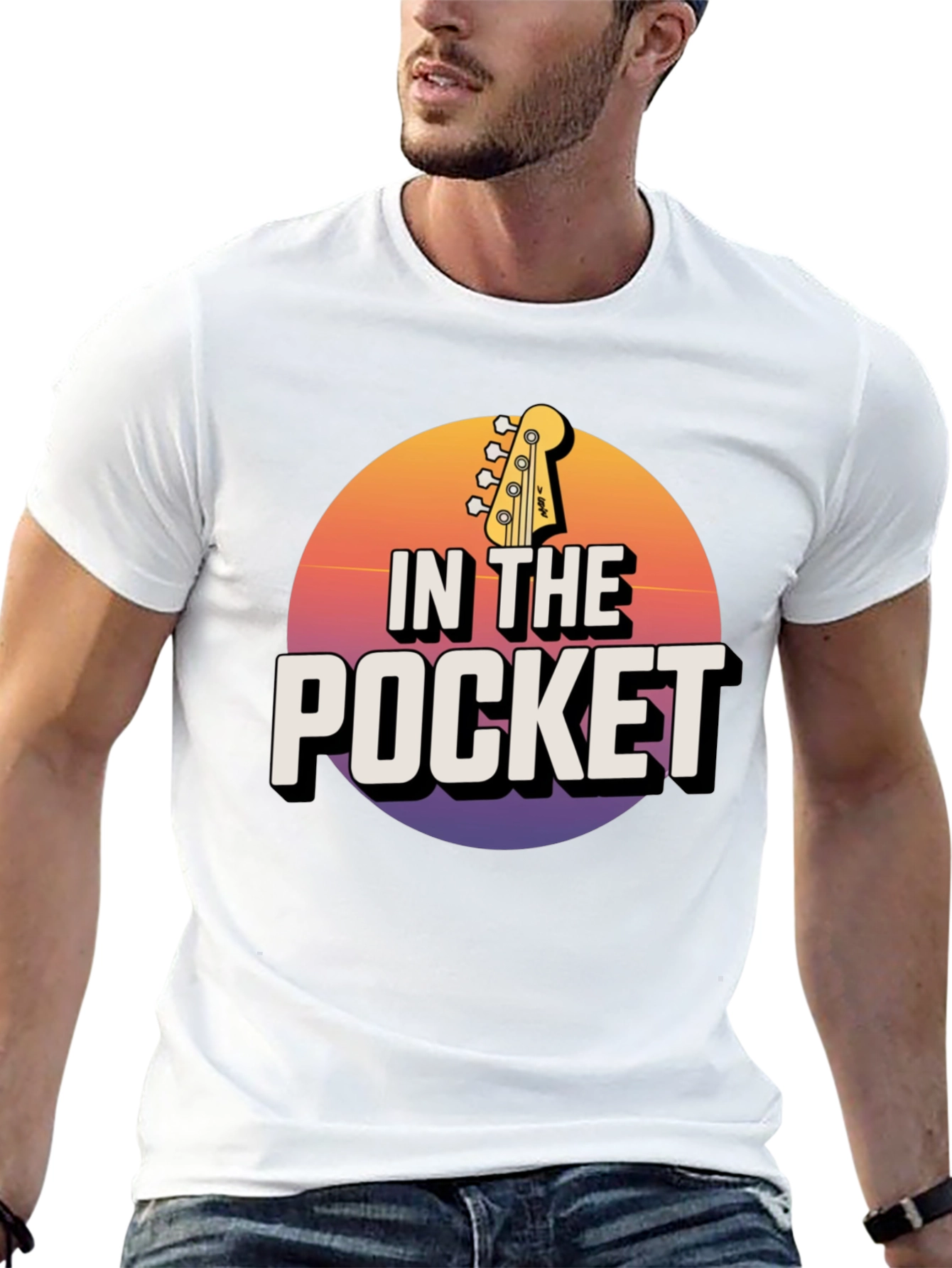 Black In the Pocket Bass Guitar Graphic Tee view 13