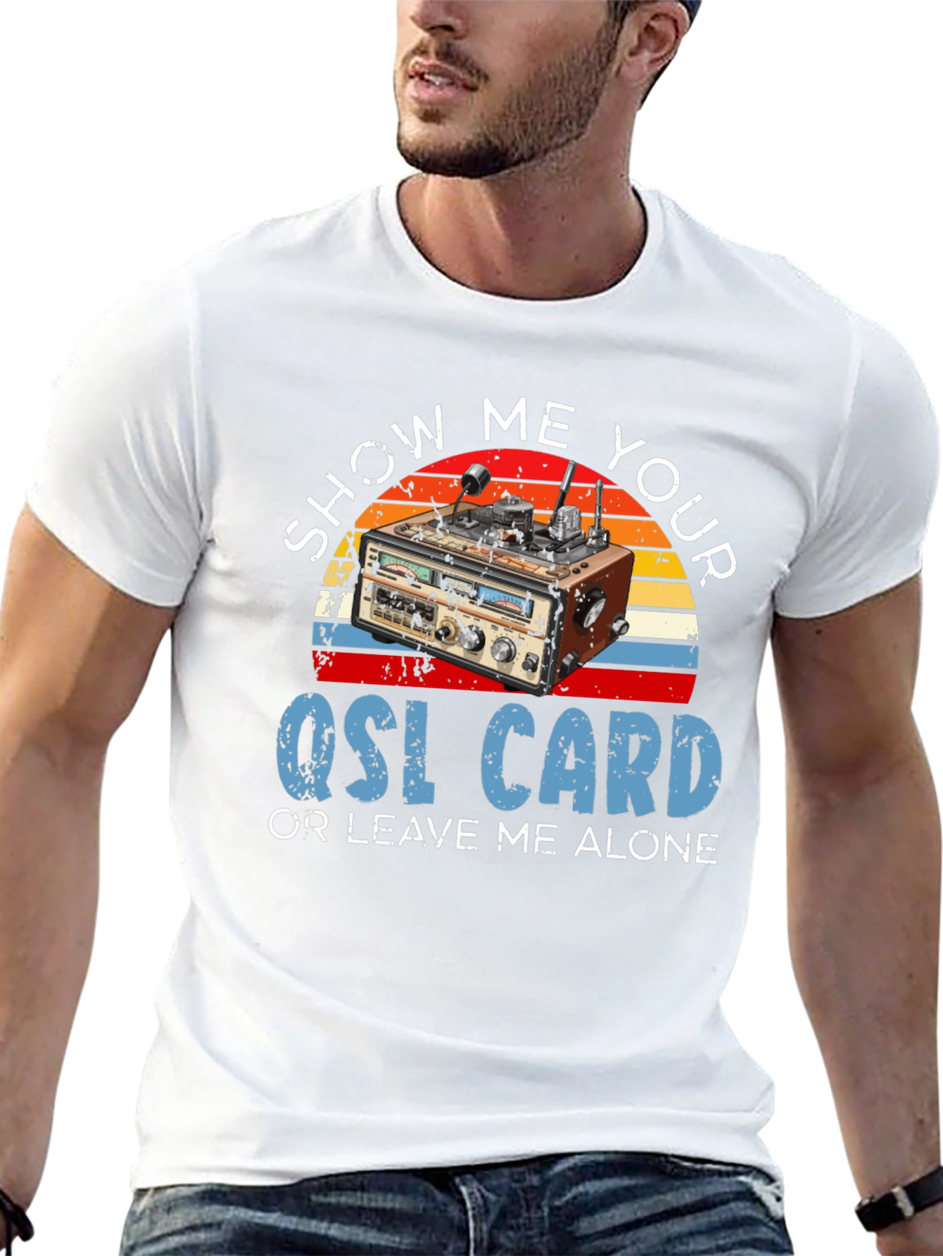 Black Show Me Your QSL Card T-Shirt view 13