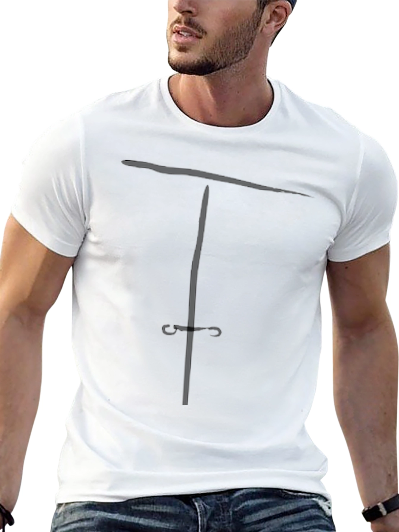 Black Minimalist Black T-Shirt with Symbol view 13