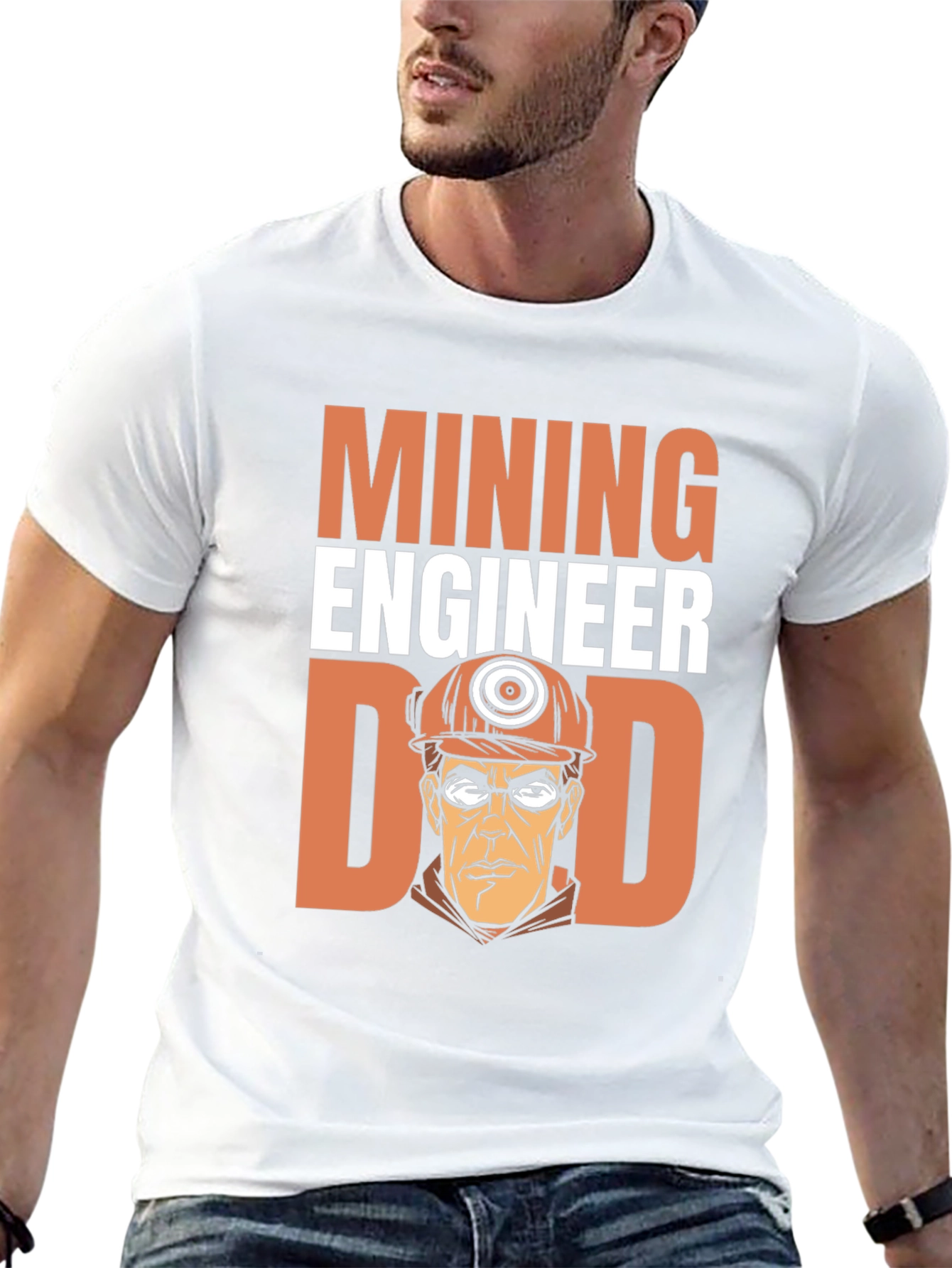 Black Mining Engineer Dad T-Shirt view 13