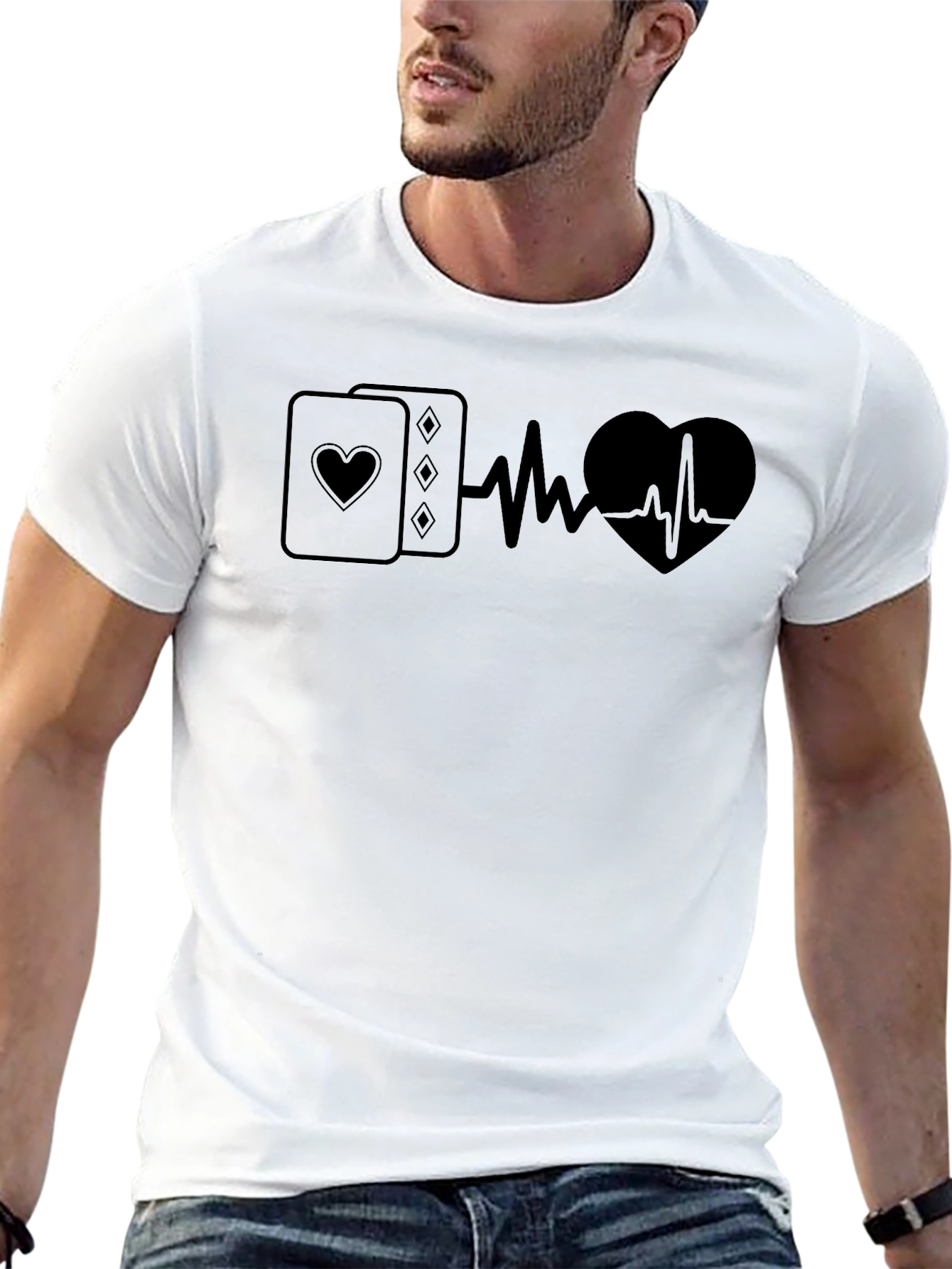 Black Poker Heartbeat T-Shirt - Ace Your Style! view 13