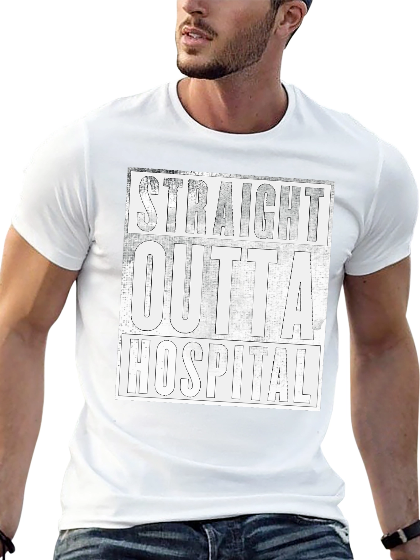 Black Straight Outta Hospital Graphic Tee view 13