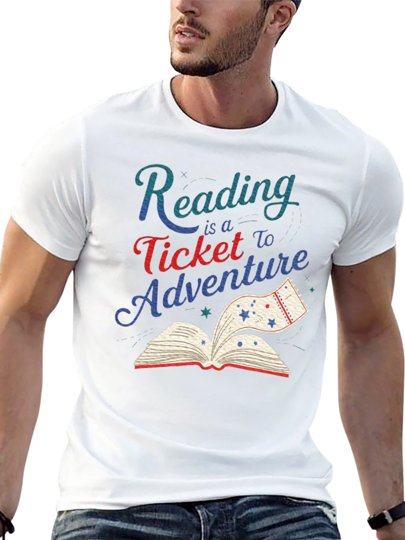 Black Reading Adventure Graphic Tee view 13