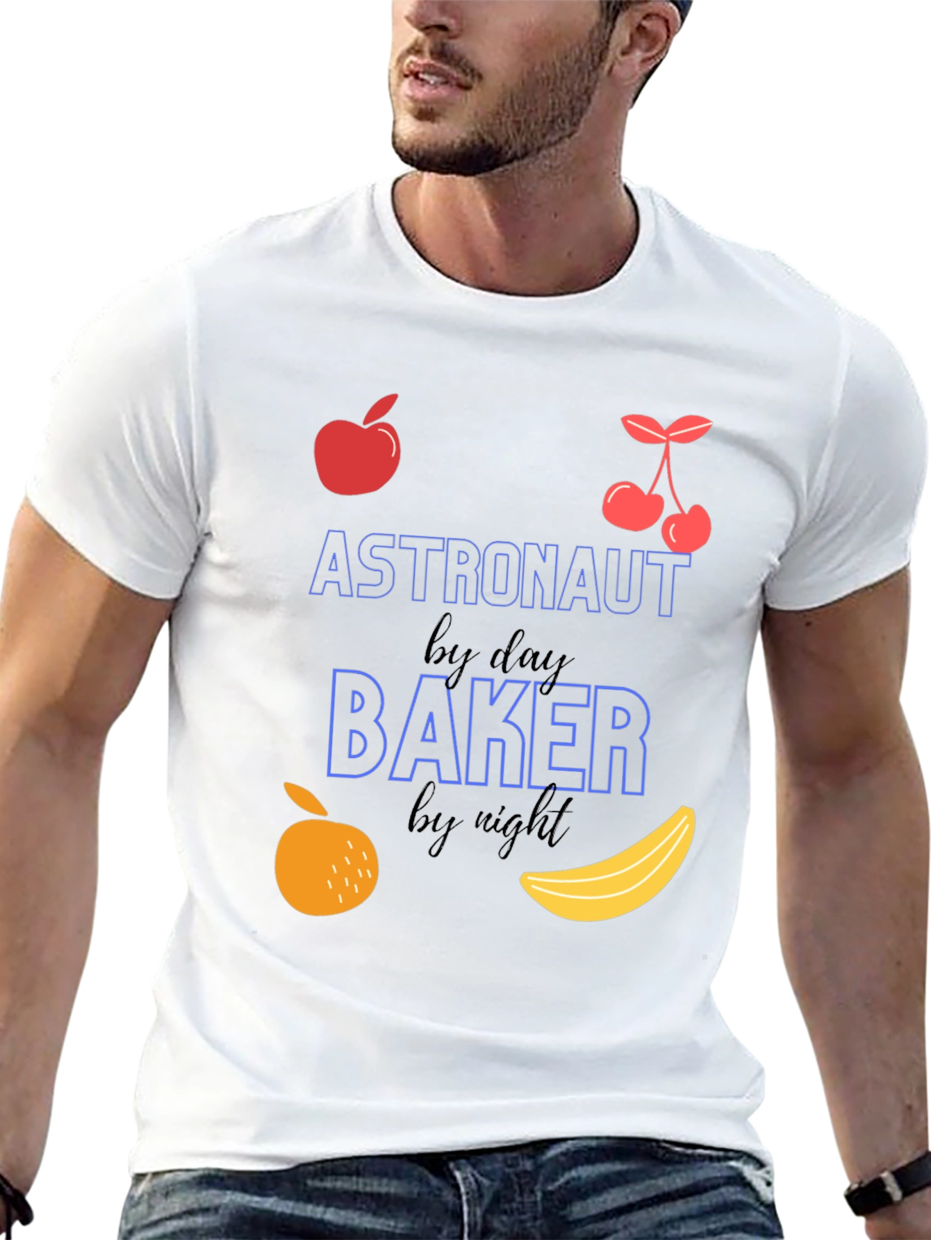 Black Astronaut by Day, Baker by Night Graphic T-Shirt view 13