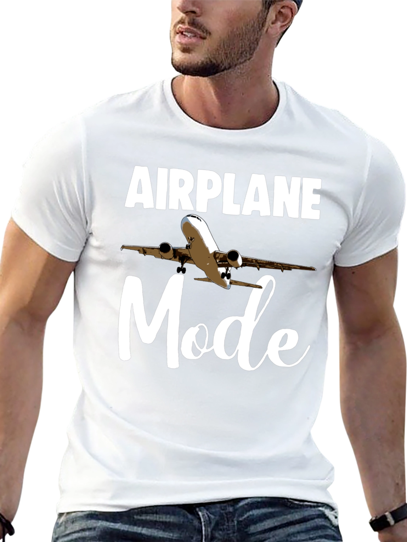 Black Airplane Mode T-Shirt | Funny Travel Tee view 13