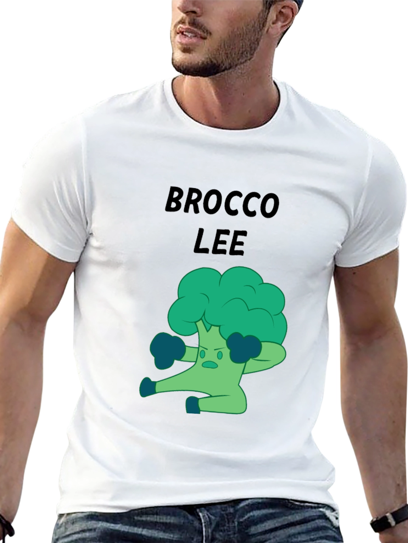 Black Brocco Lee T-Shirt - Funny Vegetable Boxer view 13