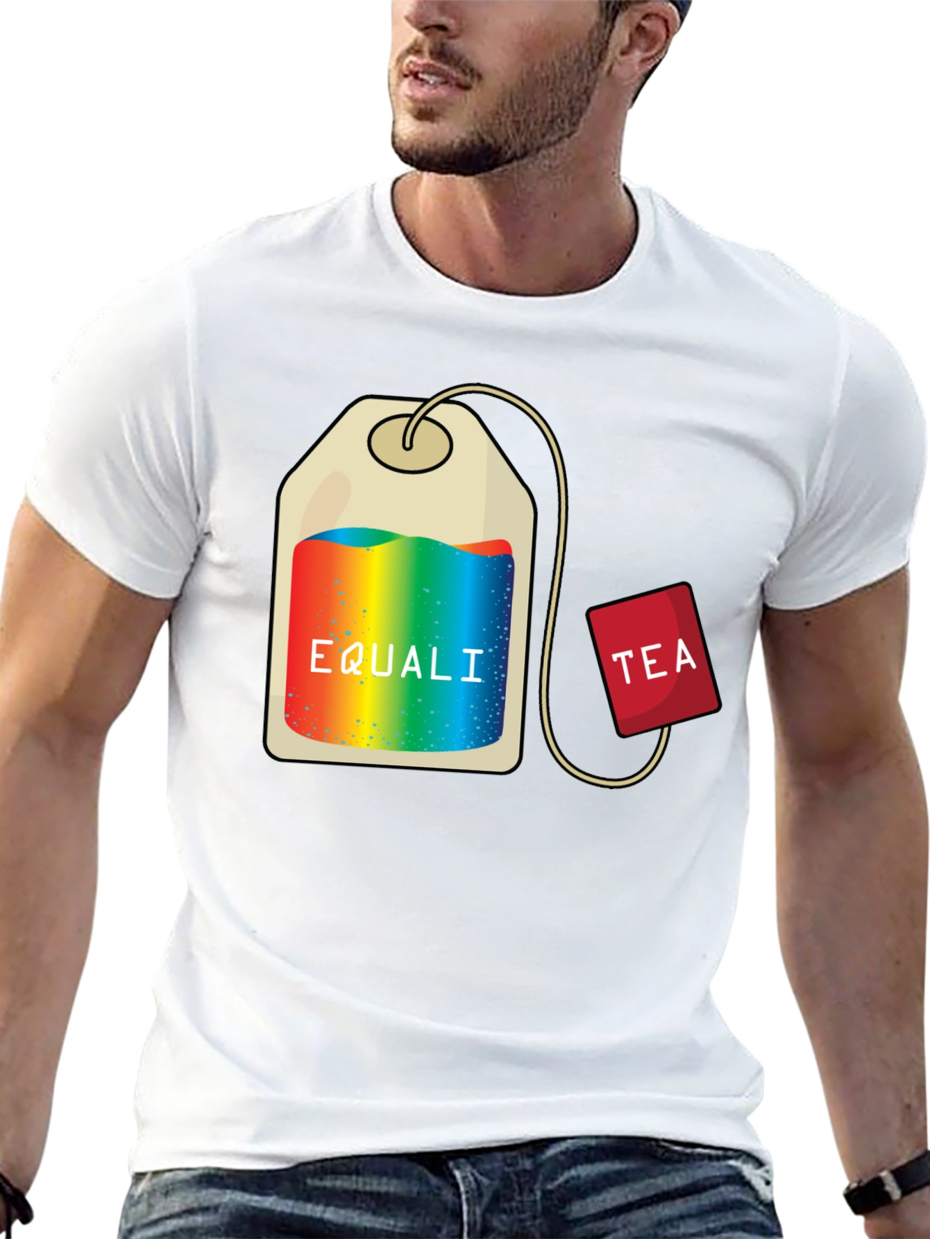 Black Equality Tea T-Shirt - Pride Rainbow Bag Tee view 13