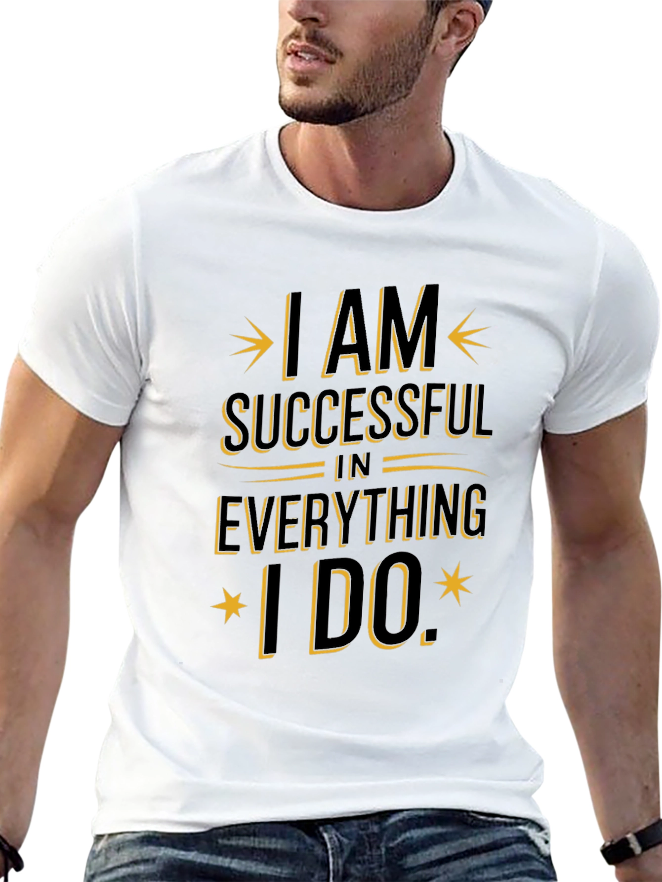Black I AM Successful T-Shirt - Motivational Graphic Tee view 13