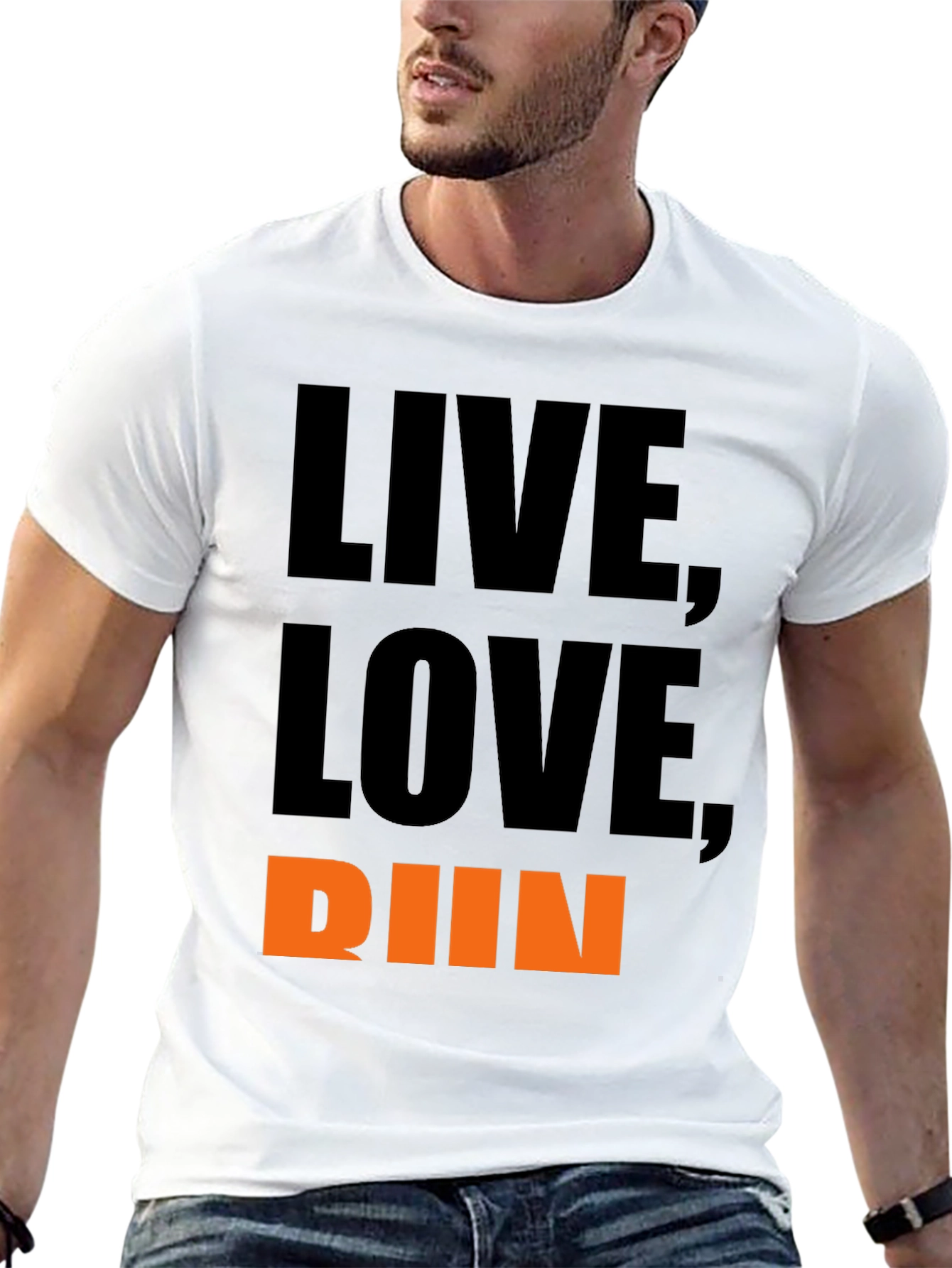 Black Live, Love, Run T-Shirt - Motivational Graphic Tee view 13