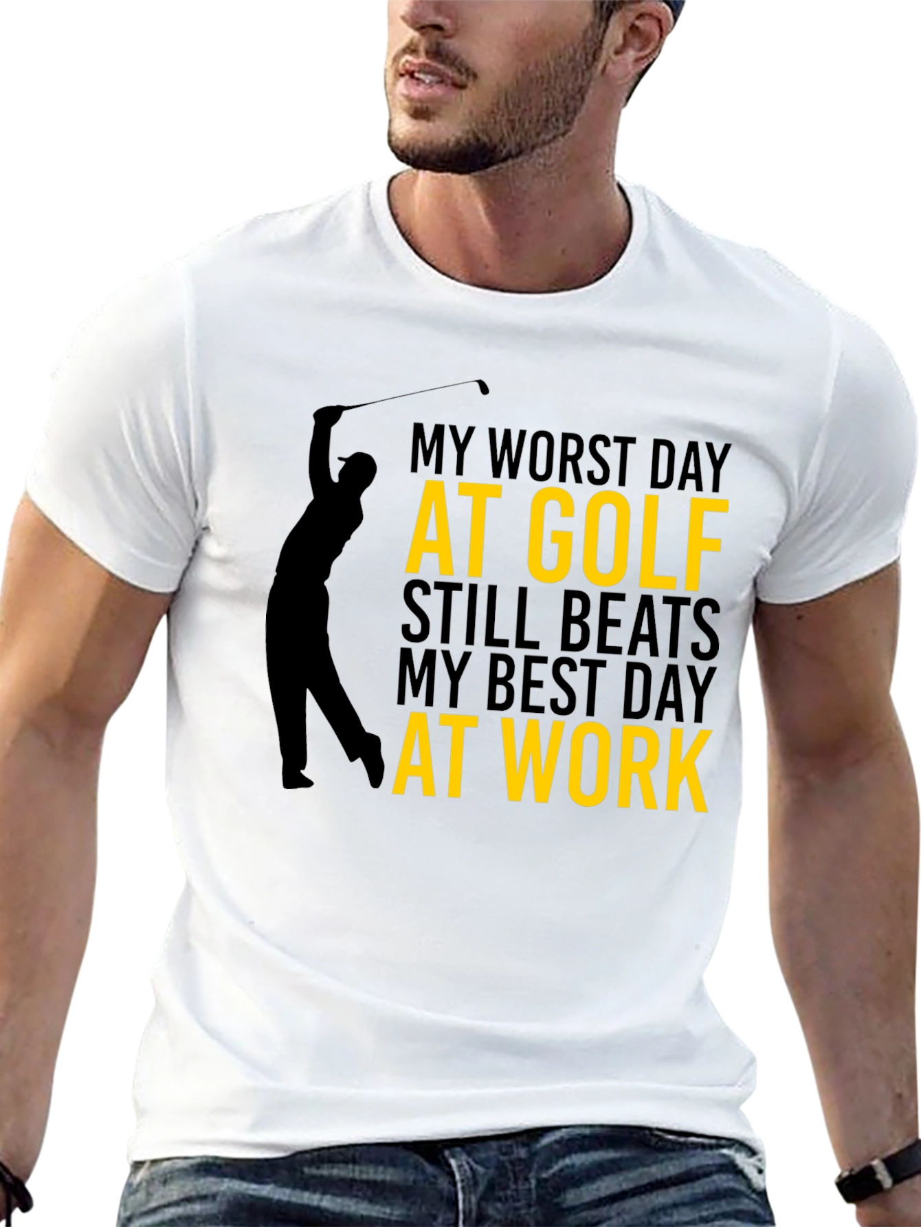 Black Funny Golf T-Shirt: My Worst Day at Golf view 13