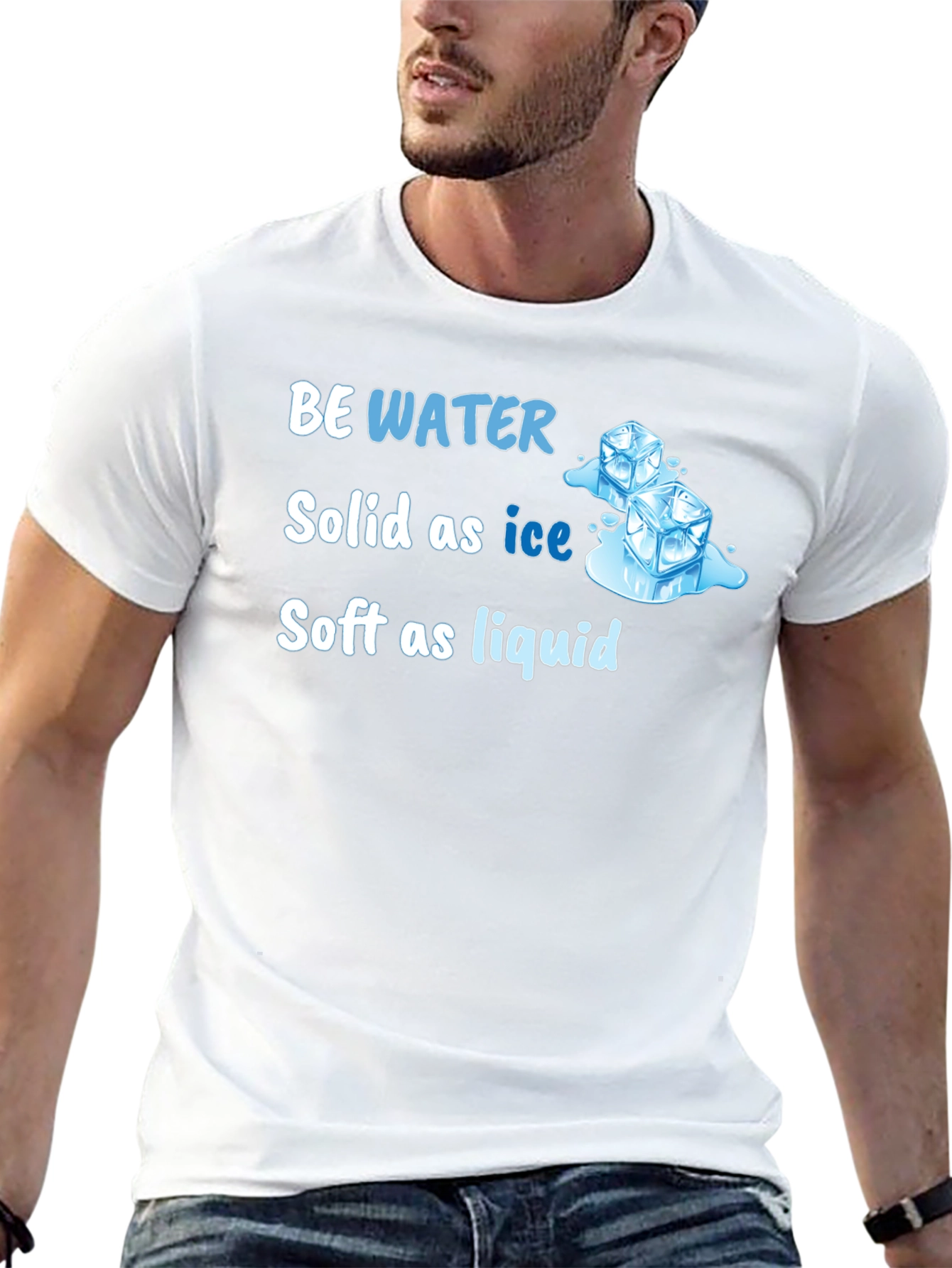 Black Be Water Ice Cube Graphic Tee - Solid as Ice, Soft as Liquid view 13