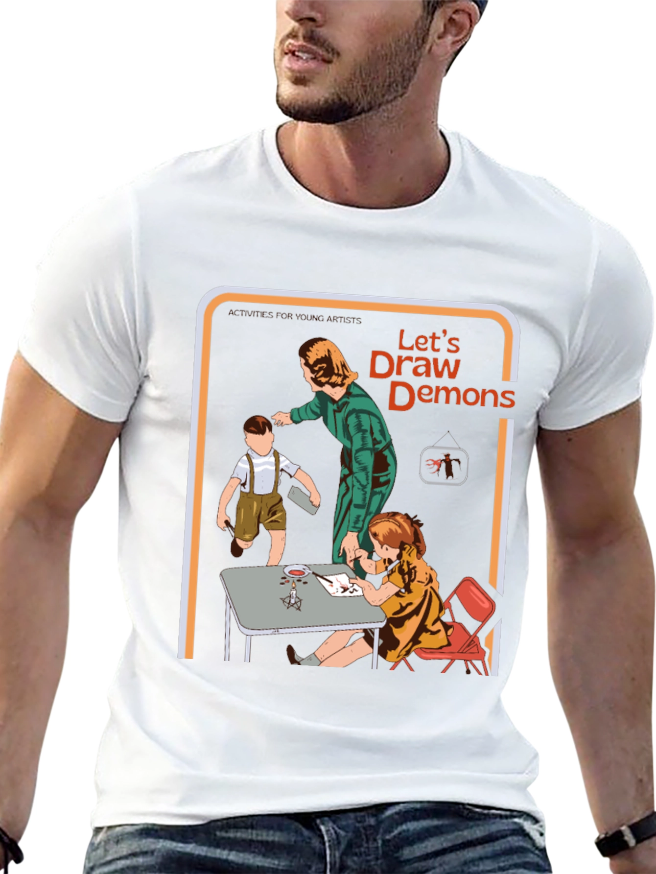 Black Let's Draw Demons Graphic Tee view 13