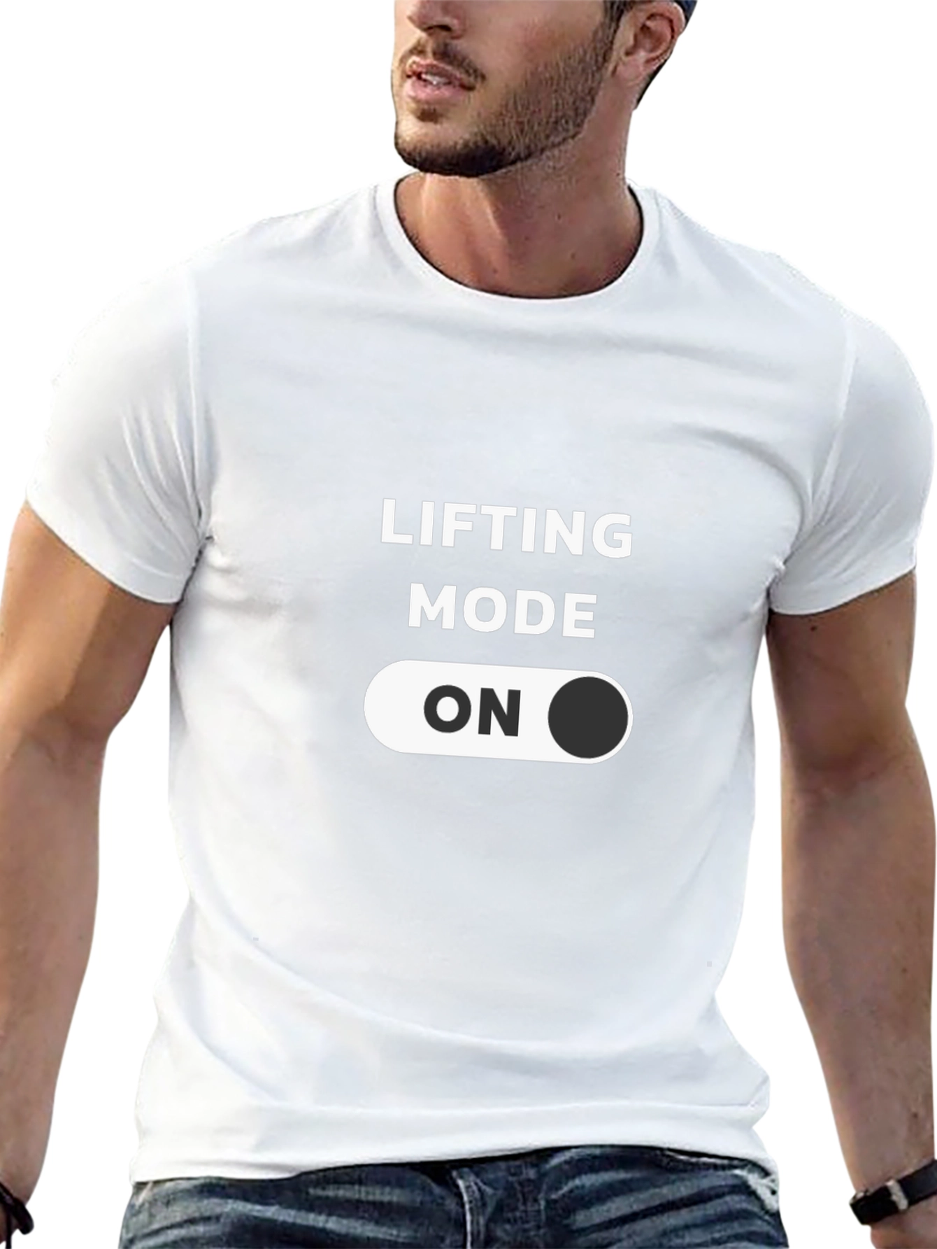 Black Lifting Mode ON T-Shirt - Gym Workout Apparel view 13