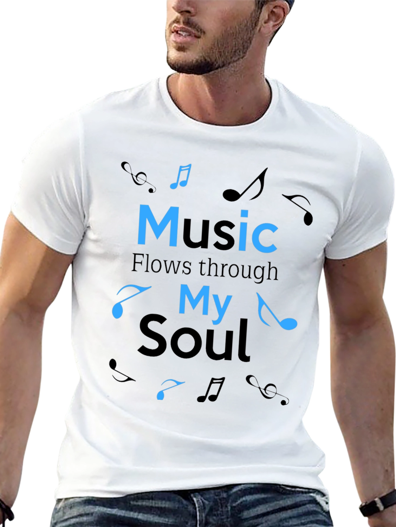 Black Music Flows Through My Soul T-Shirt view 13