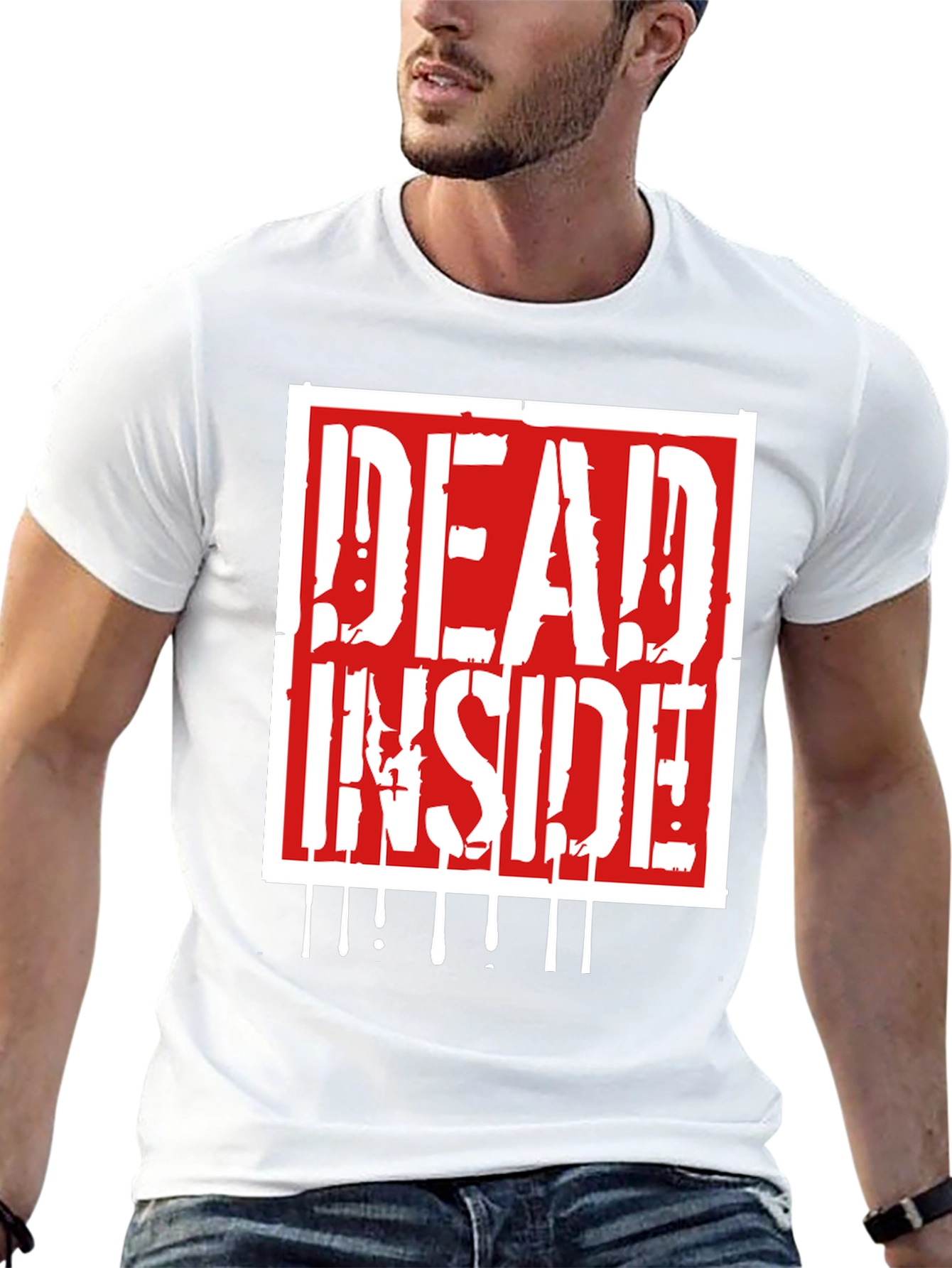 Black Dead Inside Graphic Print Tee - Black view 13