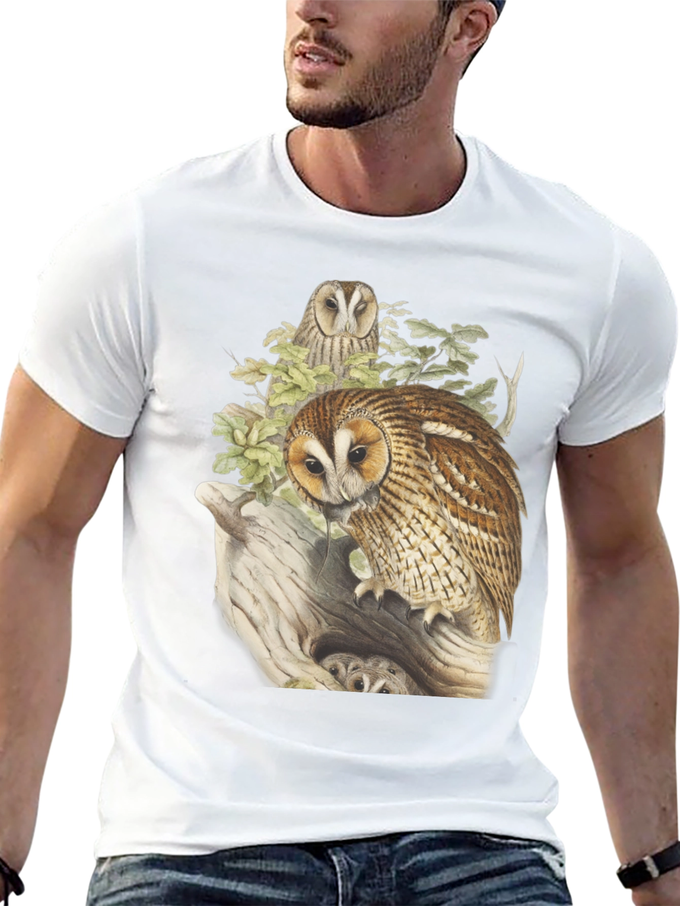 Black Owl Graphic Tee - Nature Inspired Design view 13