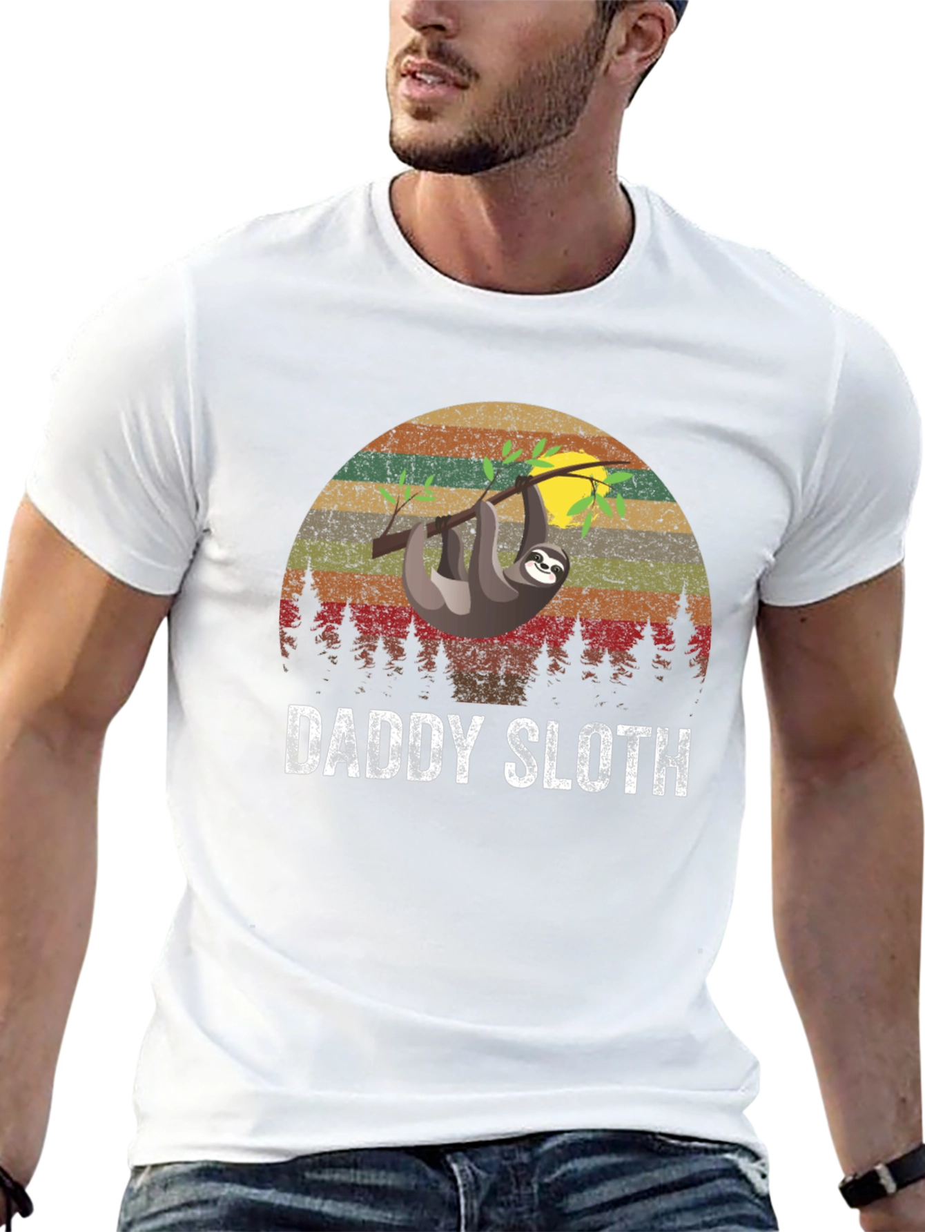 Black Daddy Sloth Graphic T-Shirt view 13