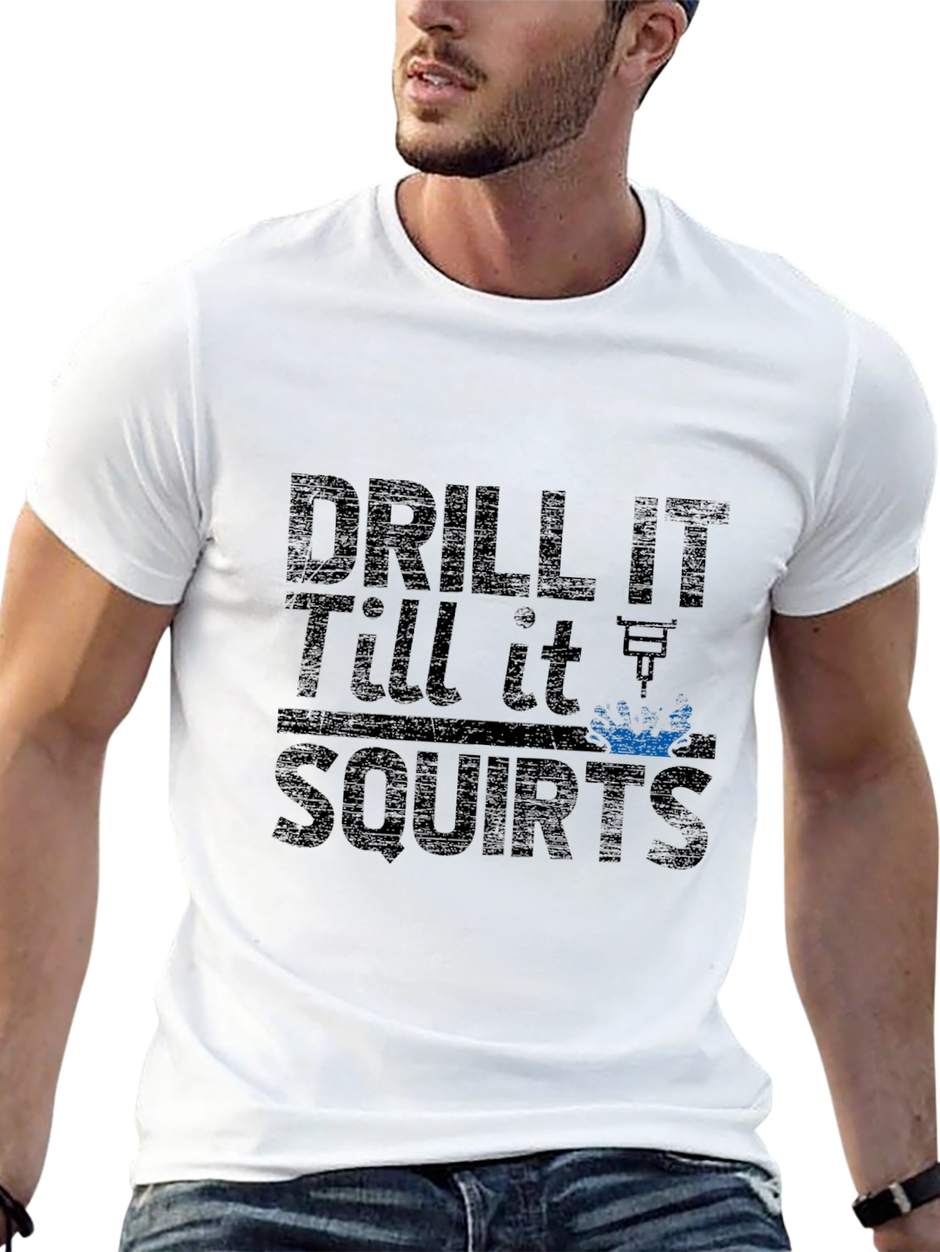 Black Drill It Till It Squirts Graphic T-Shirt view 13