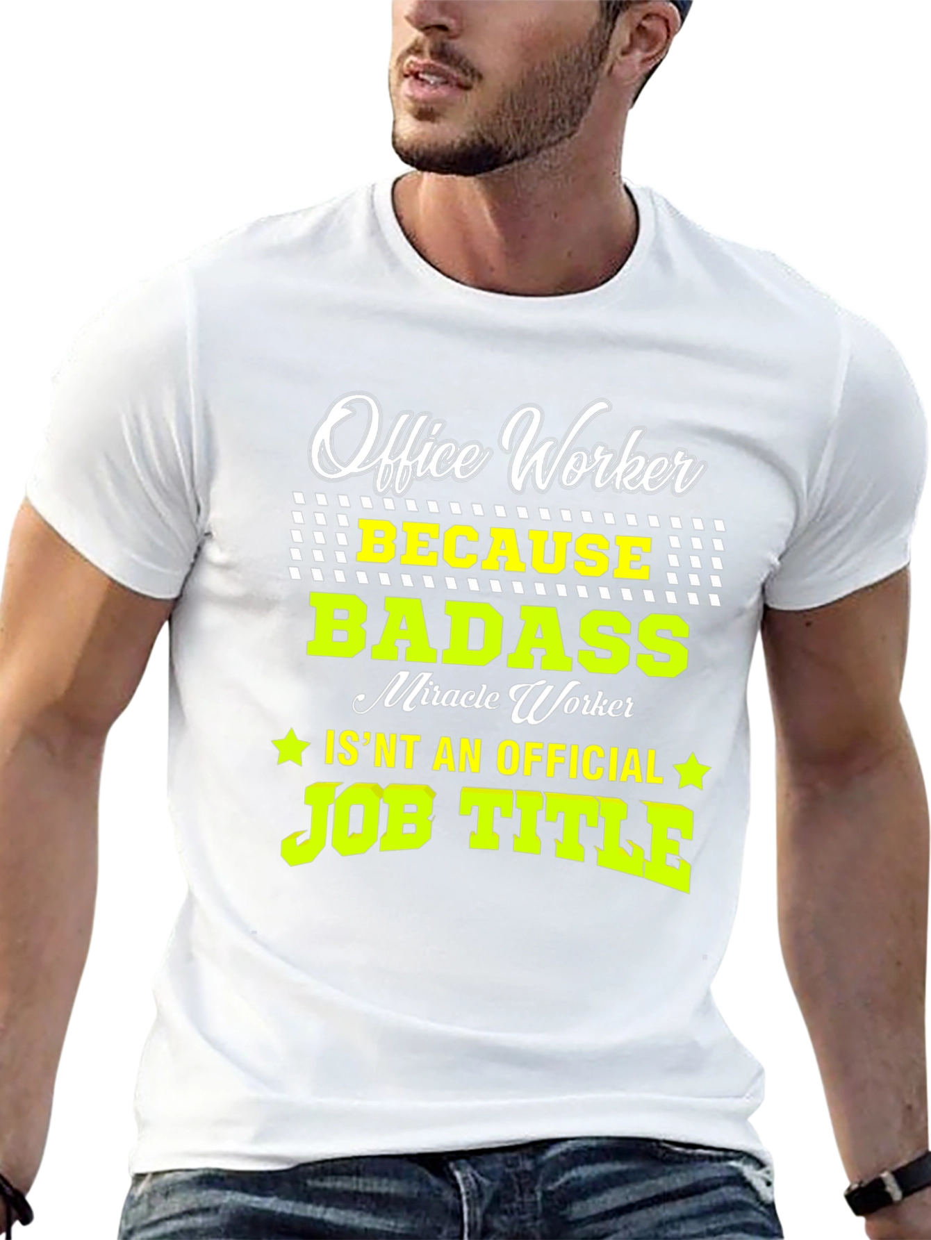 Black Office Worker Badass Job Title Graphic T-Shirt view 13