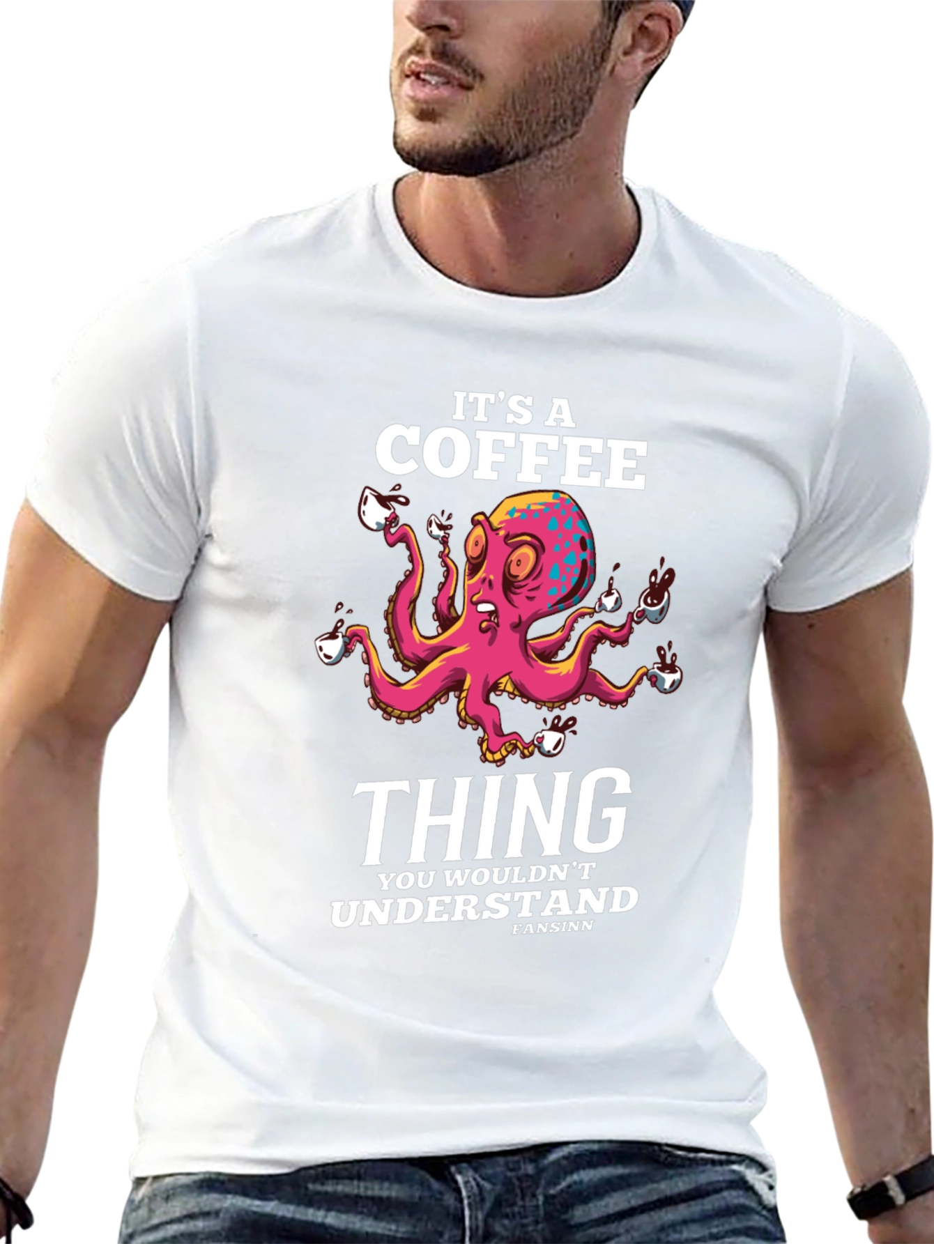 Black It's a Coffee Thing T-Shirt Octopus Design view 13