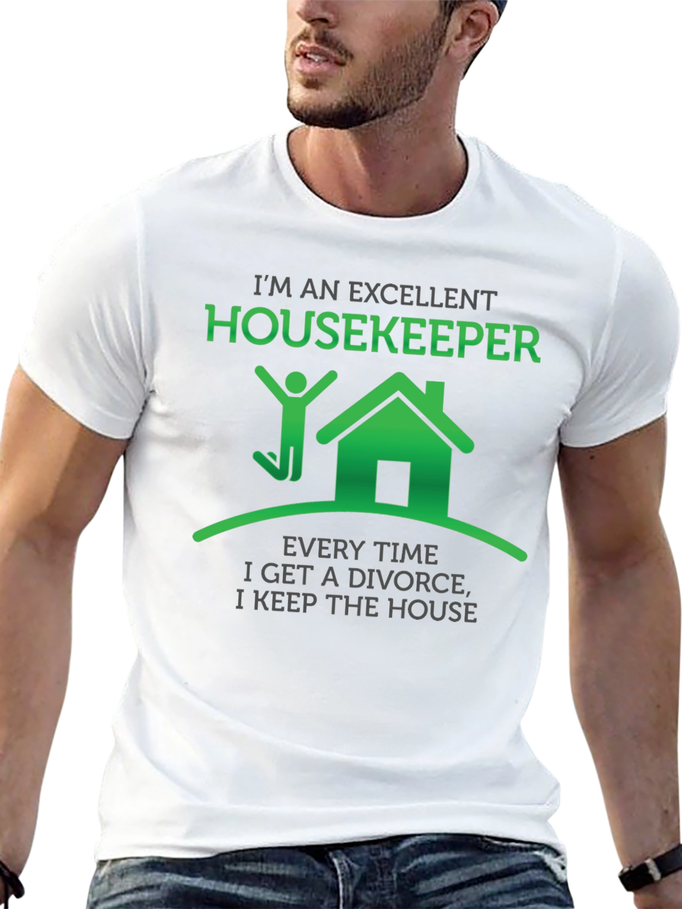 Black Excellent Housekeeper T-Shirt Funny Divorce Gift view 13