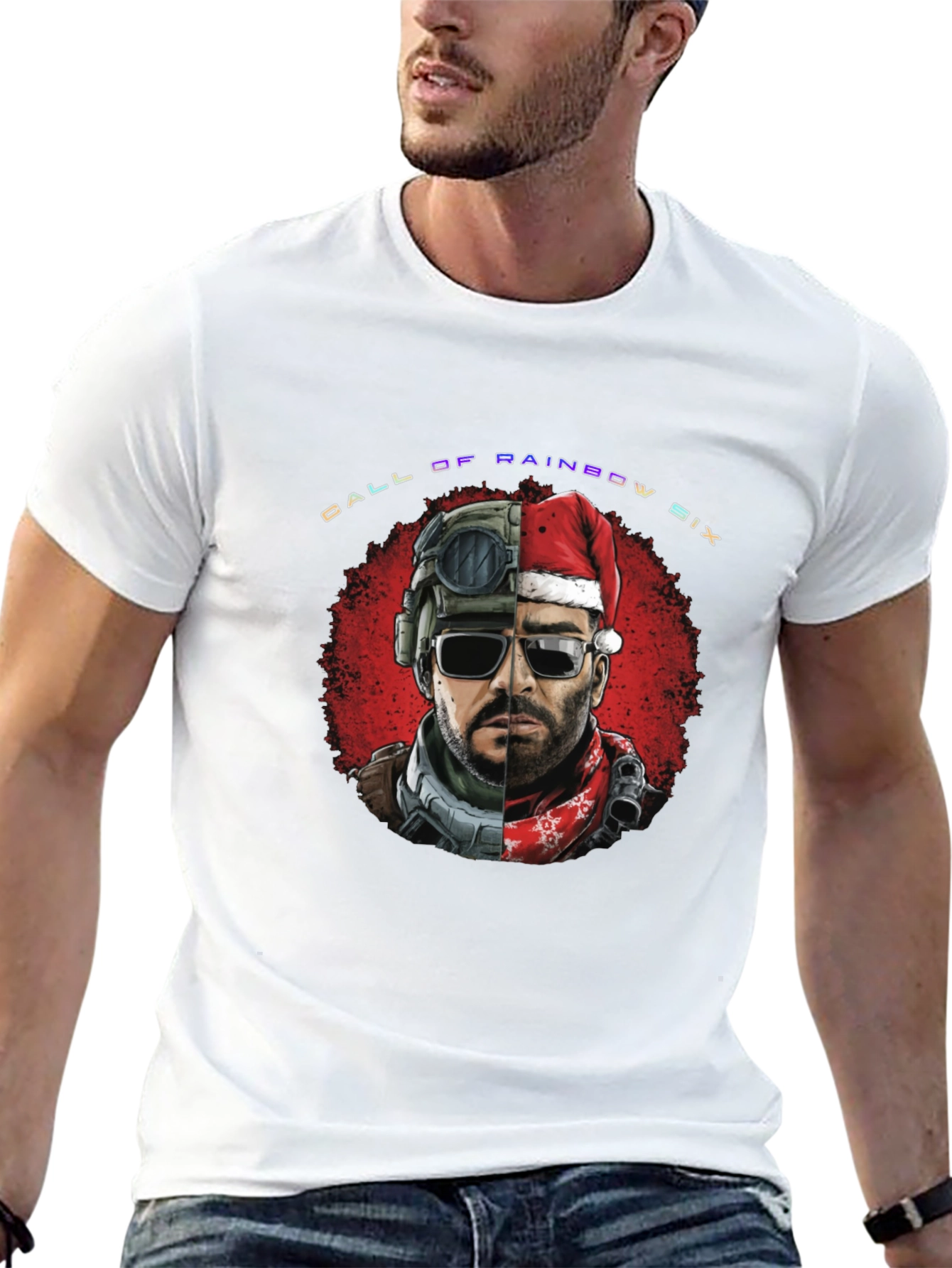 Black Call of Rainbow Six Holiday Graphic Tee view 13