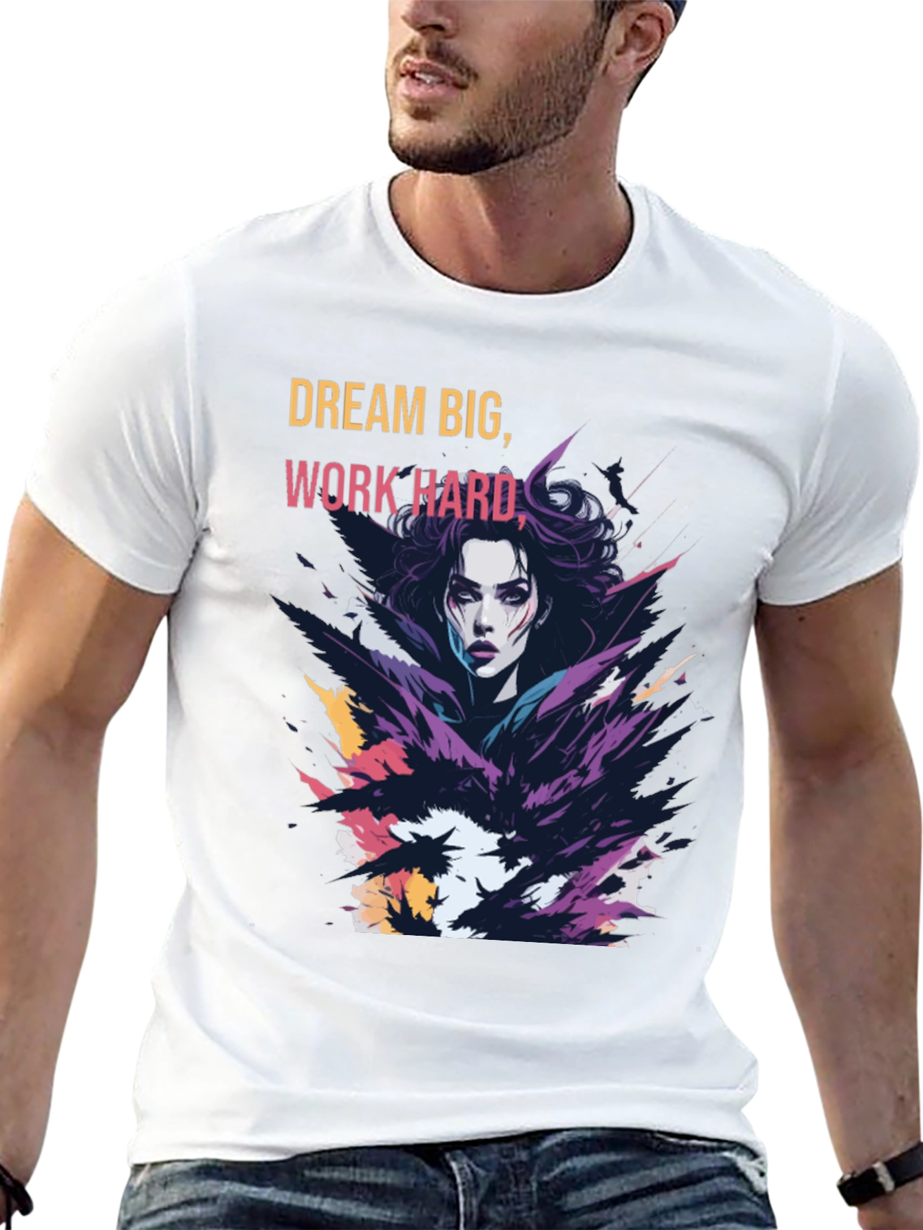 Black Dream Big Graphic Tee - Soft Cotton Blend view 13
