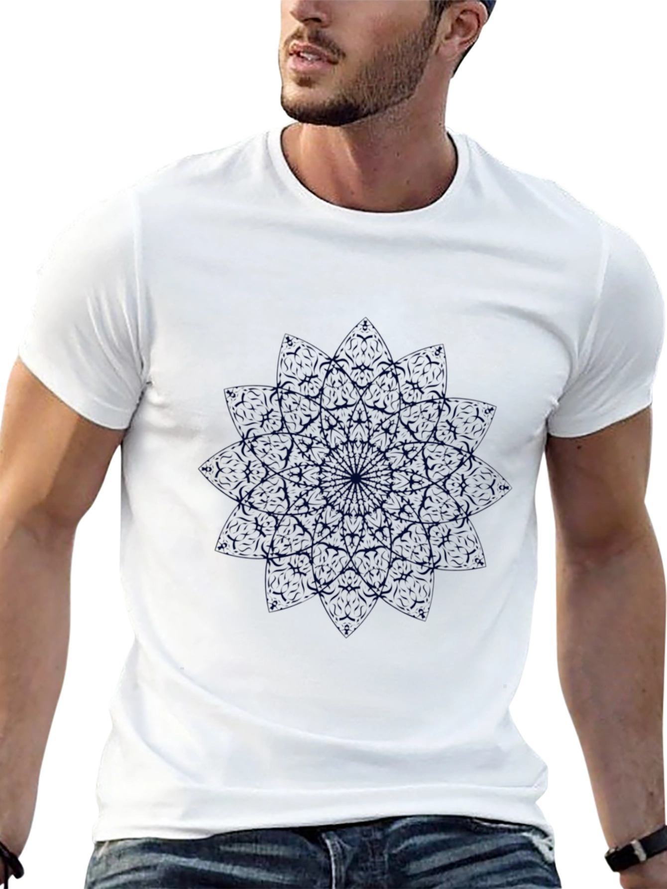 Black Mandala Graphic Black T-Shirt view 13