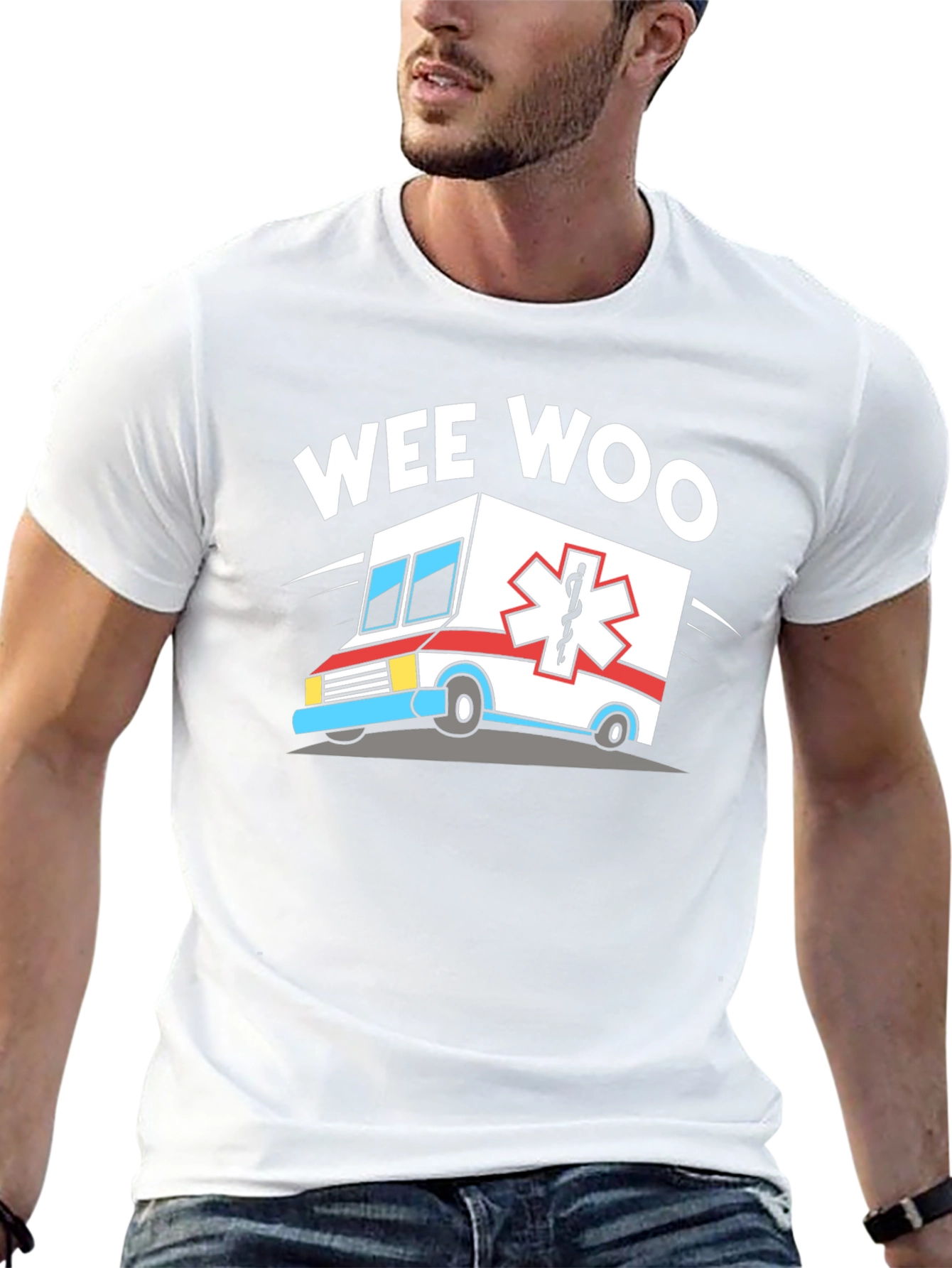 Black Wee Woo Ambulance Graphic Tee - Black T-Shirt view 13