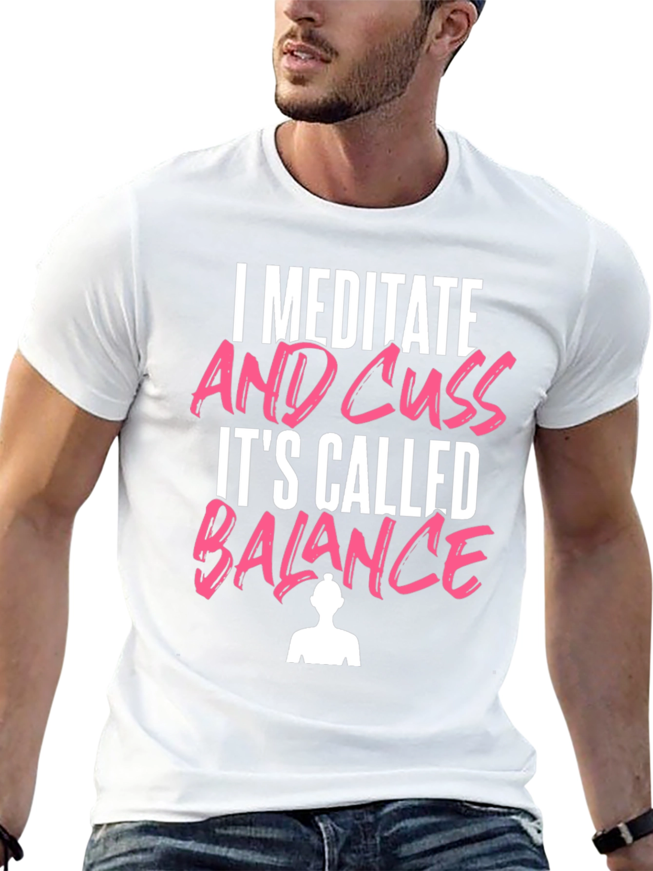 Black Meditate & Cuss T-Shirt Funny Yoga Tee view 13