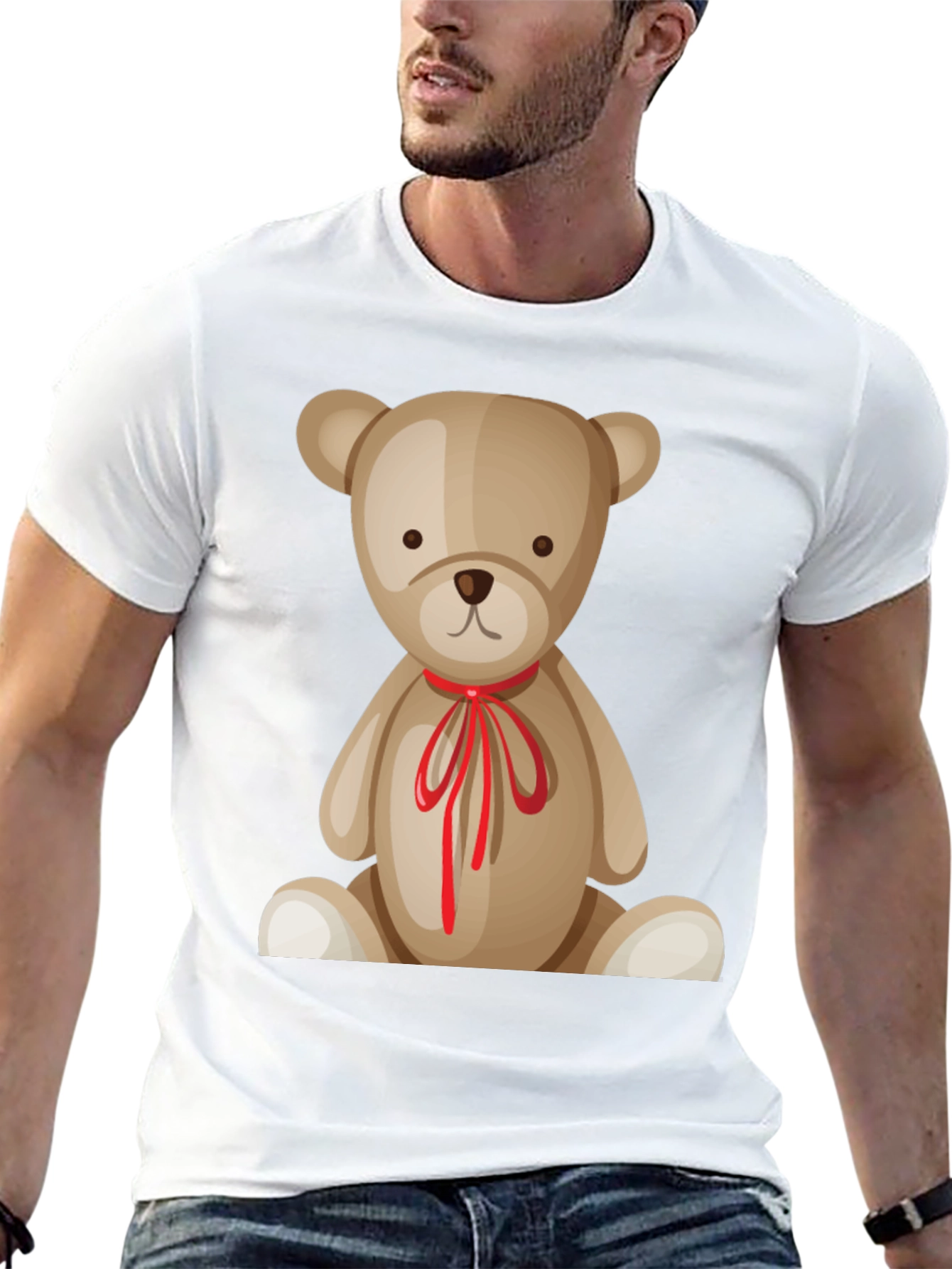 Black Cute Teddy Bear Graphic T-Shirt - Soft Cotton Blend view 13