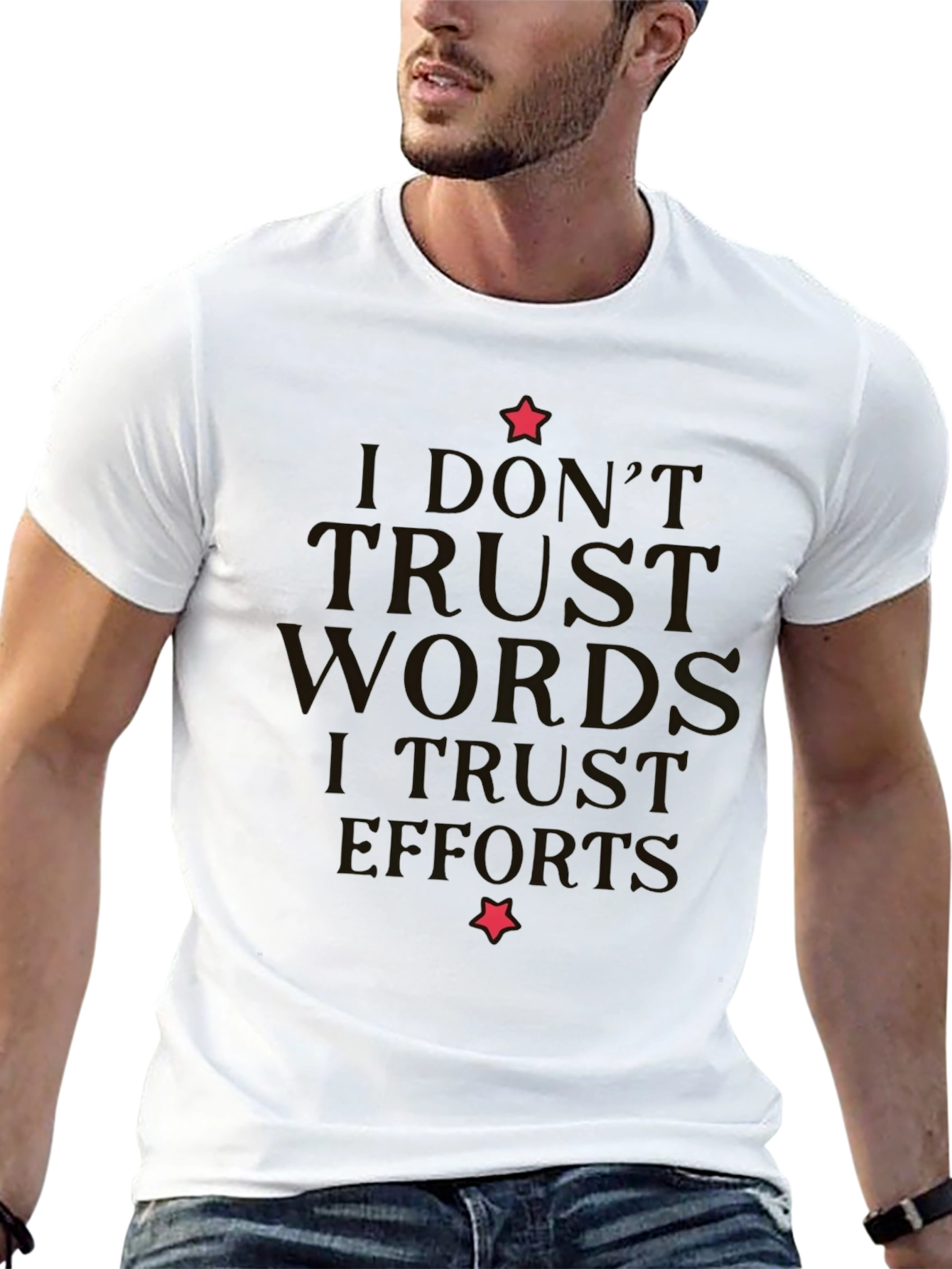 Black I Don't Trust Words T-Shirt - Black, Short Sleeve view 13