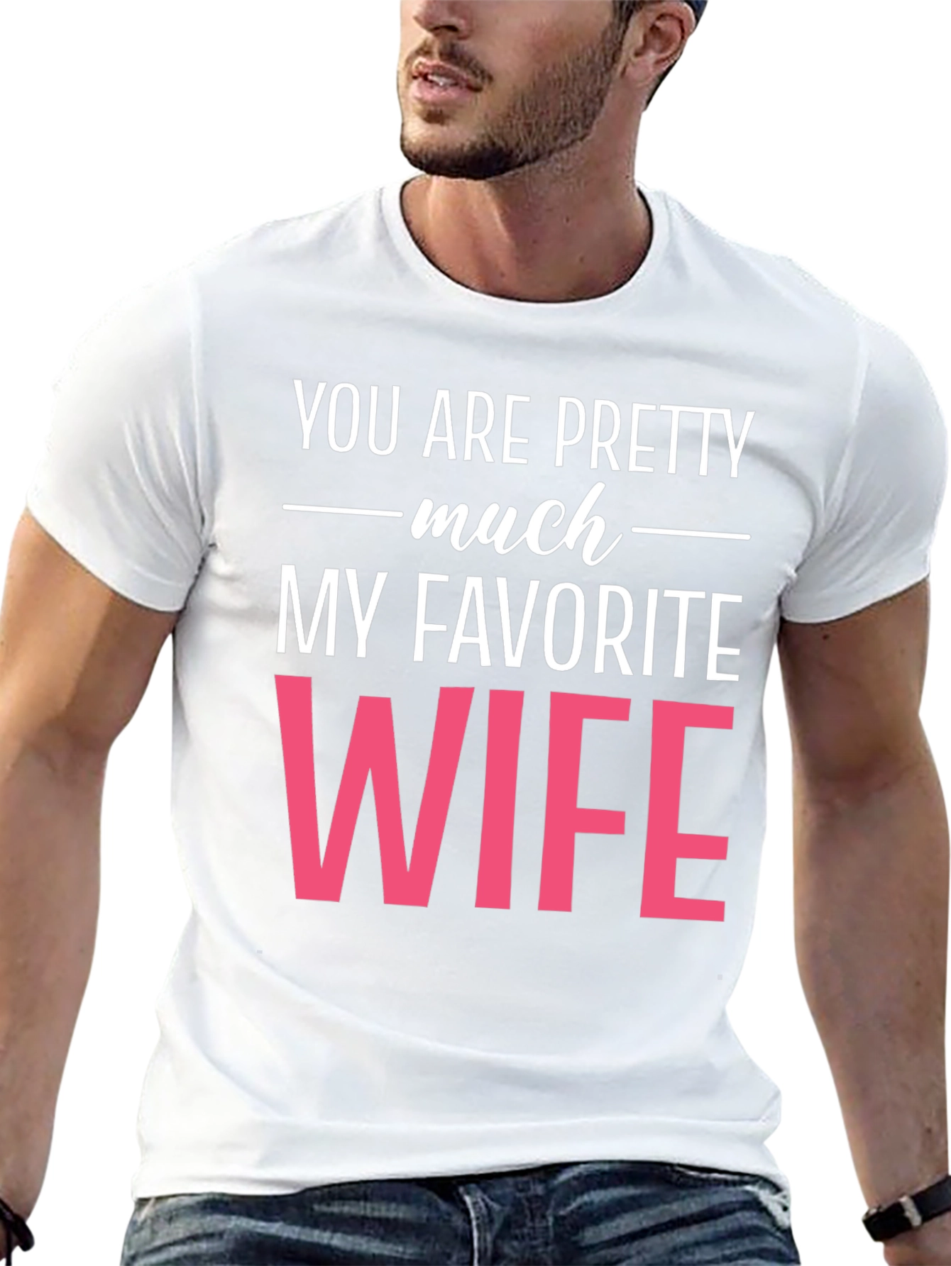 Black Favorite Wife Graphic Tee - Black Cotton T-Shirt view 13