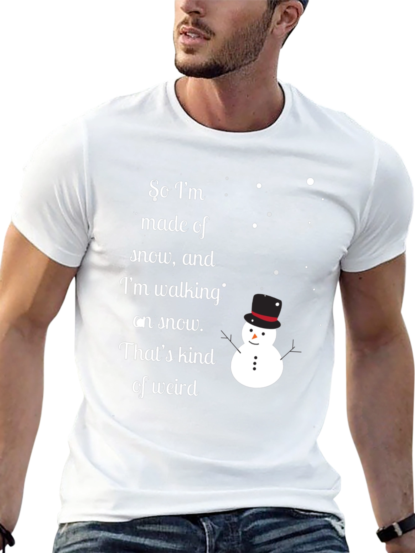 Black Snowman T-Shirt: 'So I'm Made of Snow...' view 13
