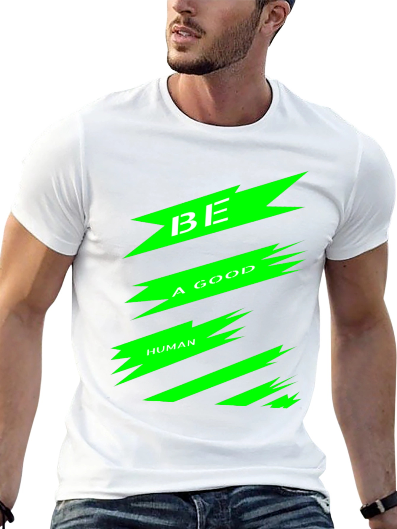 Black Be A Good Human Graphic Tee view 13