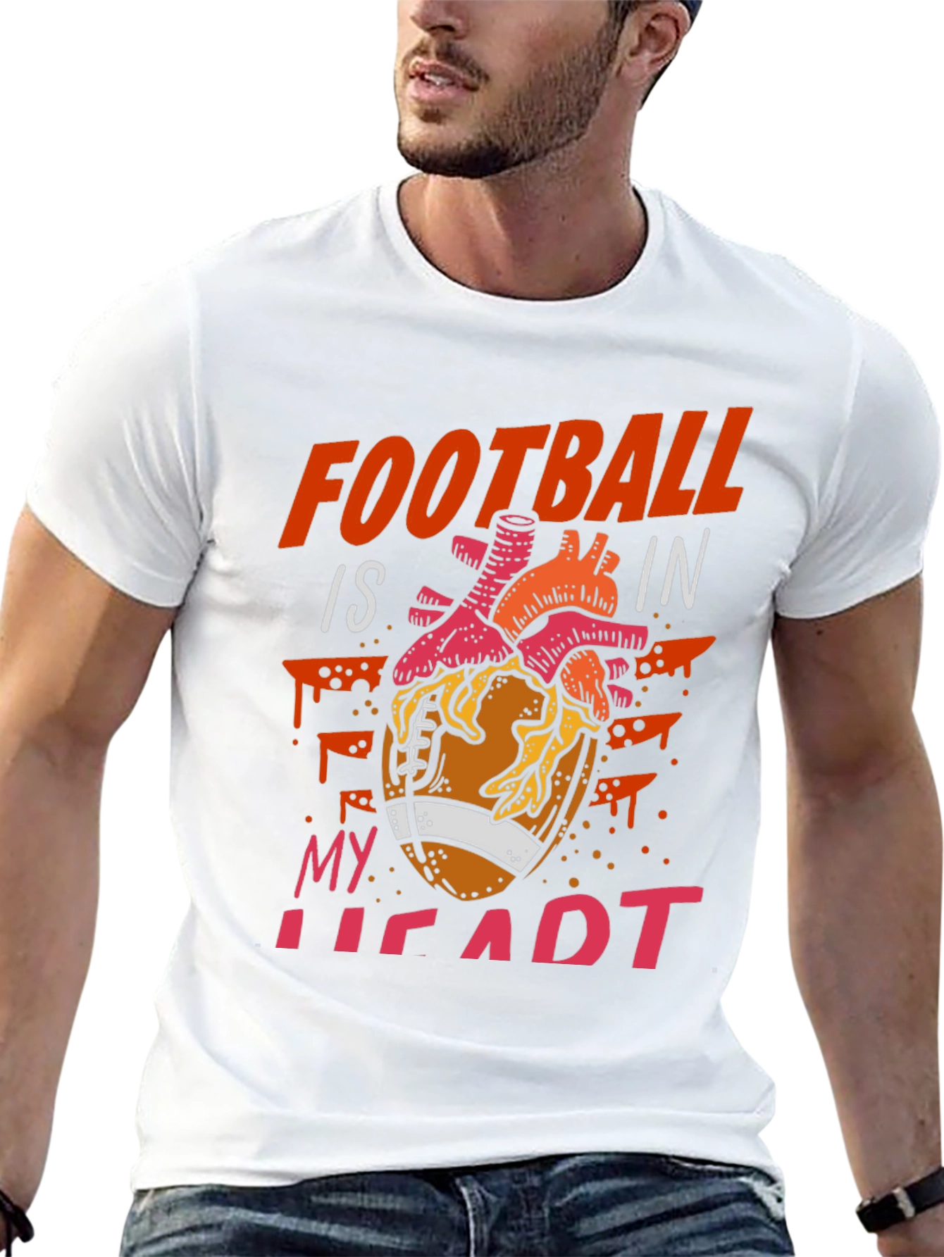 Black Football is in My Heart Graphic Tee view 13