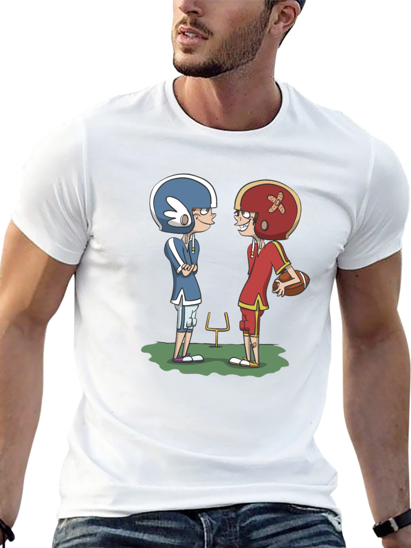 Black Cartoon Football T-Shirt view 13